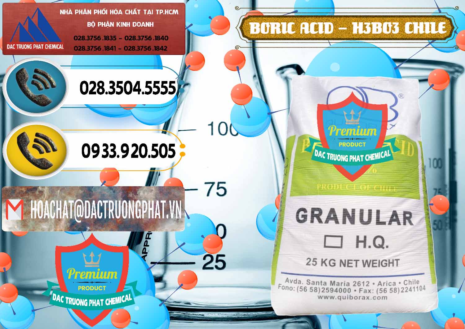 Nơi cung cấp _ bán Acid Boric – Axit Boric H3BO3 99% Quiborax Chile - 0281 - Nơi cung cấp - bán hóa chất tại TP.HCM - hoachatdetnhuom.vn