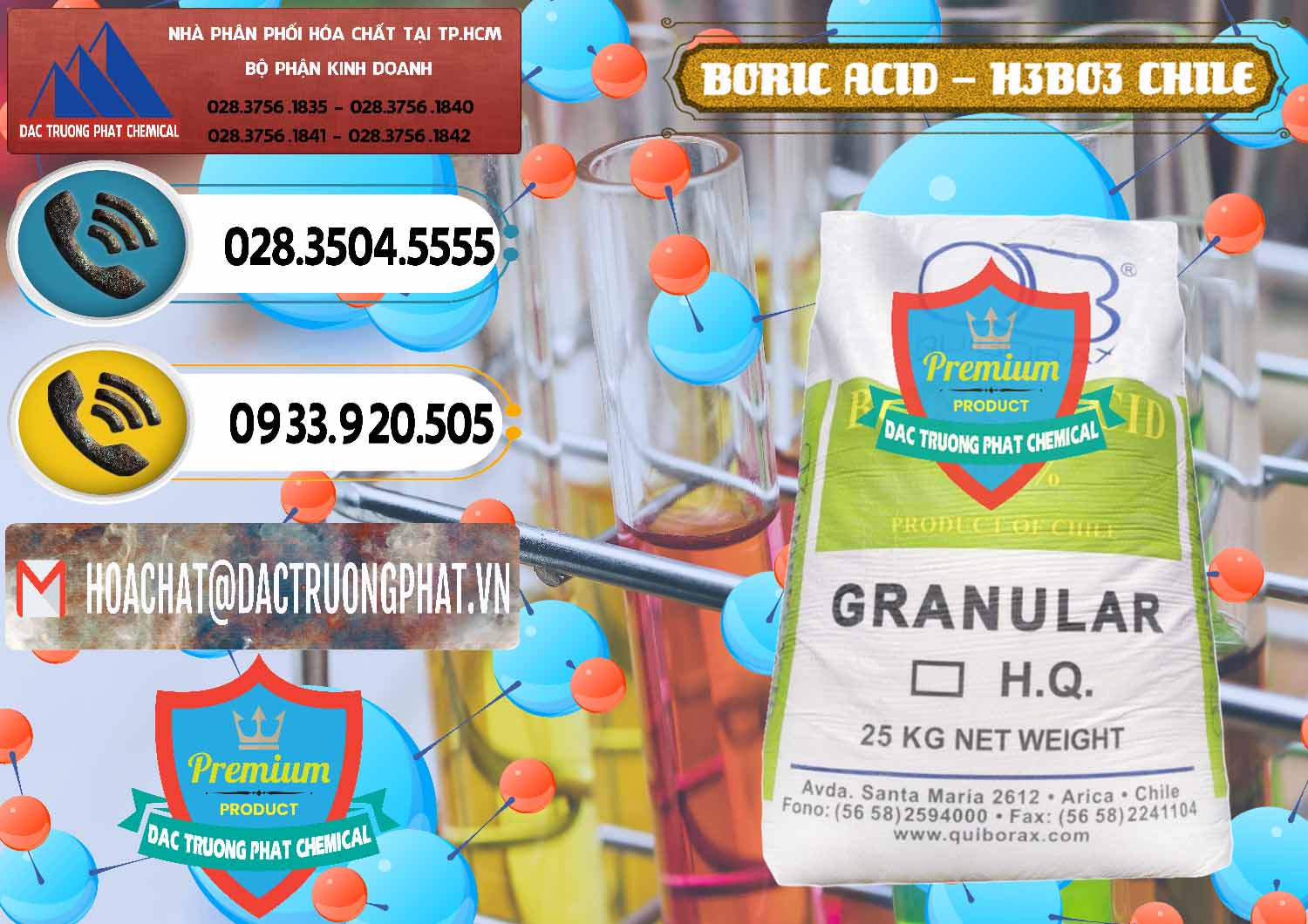 Chuyên cung cấp và bán Acid Boric – Axit Boric H3BO3 99% Quiborax Chile - 0281 - Đơn vị chuyên cung cấp và nhập khẩu hóa chất tại TP.HCM - hoachatdetnhuom.vn
