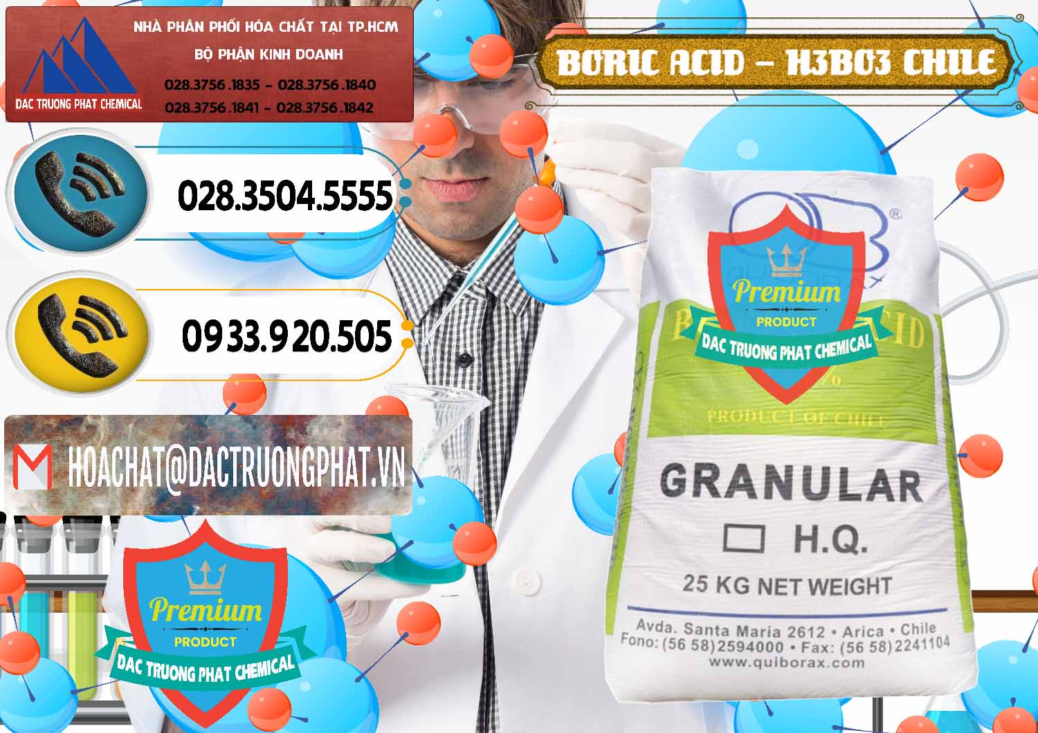 Nơi bán ( cung cấp ) Acid Boric – Axit Boric H3BO3 99% Quiborax Chile - 0281 - Cty phân phối _ cung cấp hóa chất tại TP.HCM - hoachatdetnhuom.vn