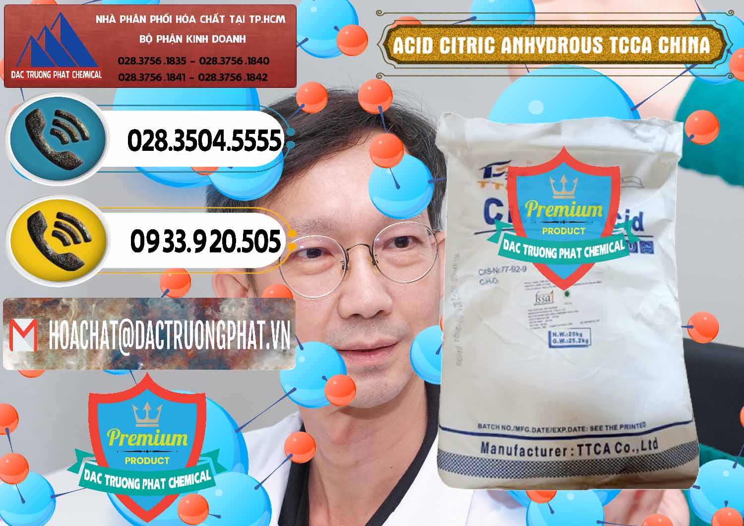 Nơi bán và cung cấp Acid Citric - Axit Citric Anhydrous TCCA Trung Quốc China - 0442 - Đơn vị chuyên phân phối ( nhập khẩu ) hóa chất tại TP.HCM - hoachatdetnhuom.vn