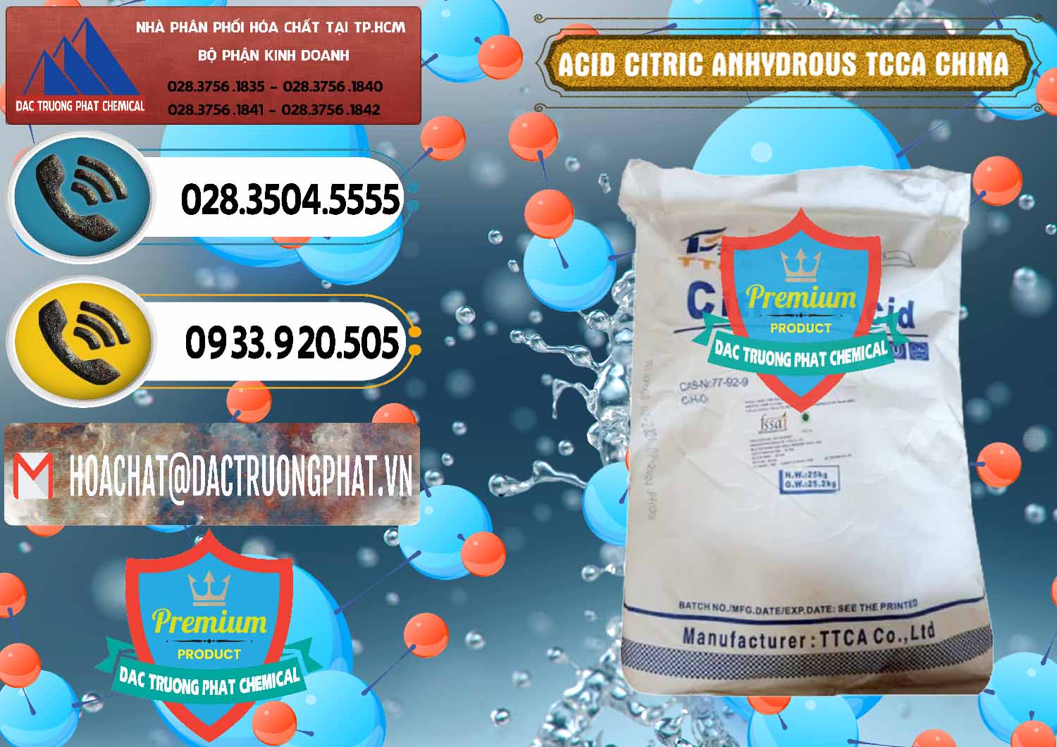Cty nhập khẩu & bán Acid Citric - Axit Citric Anhydrous TCCA Trung Quốc China - 0442 - Nơi cung cấp - phân phối hóa chất tại TP.HCM - hoachatdetnhuom.vn