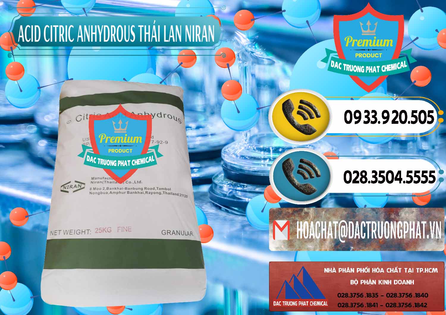 Đơn vị phân phối & bán Acid Citric - Axit Citric Anhydrous - Thái Lan Niran - 0231 - Nơi chuyên cung cấp ( nhập khẩu ) hóa chất tại TP.HCM - hoachatdetnhuom.vn