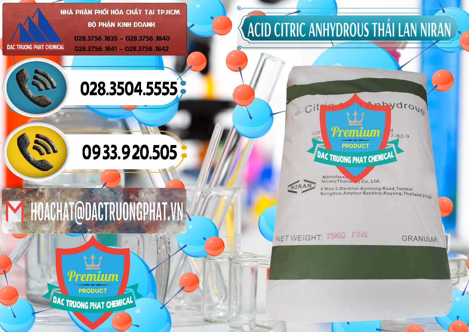 Công ty chuyên bán ( cung ứng ) Acid Citric - Axit Citric Anhydrous - Thái Lan Niran - 0231 - Công ty chuyên cung cấp và nhập khẩu hóa chất tại TP.HCM - hoachatdetnhuom.vn