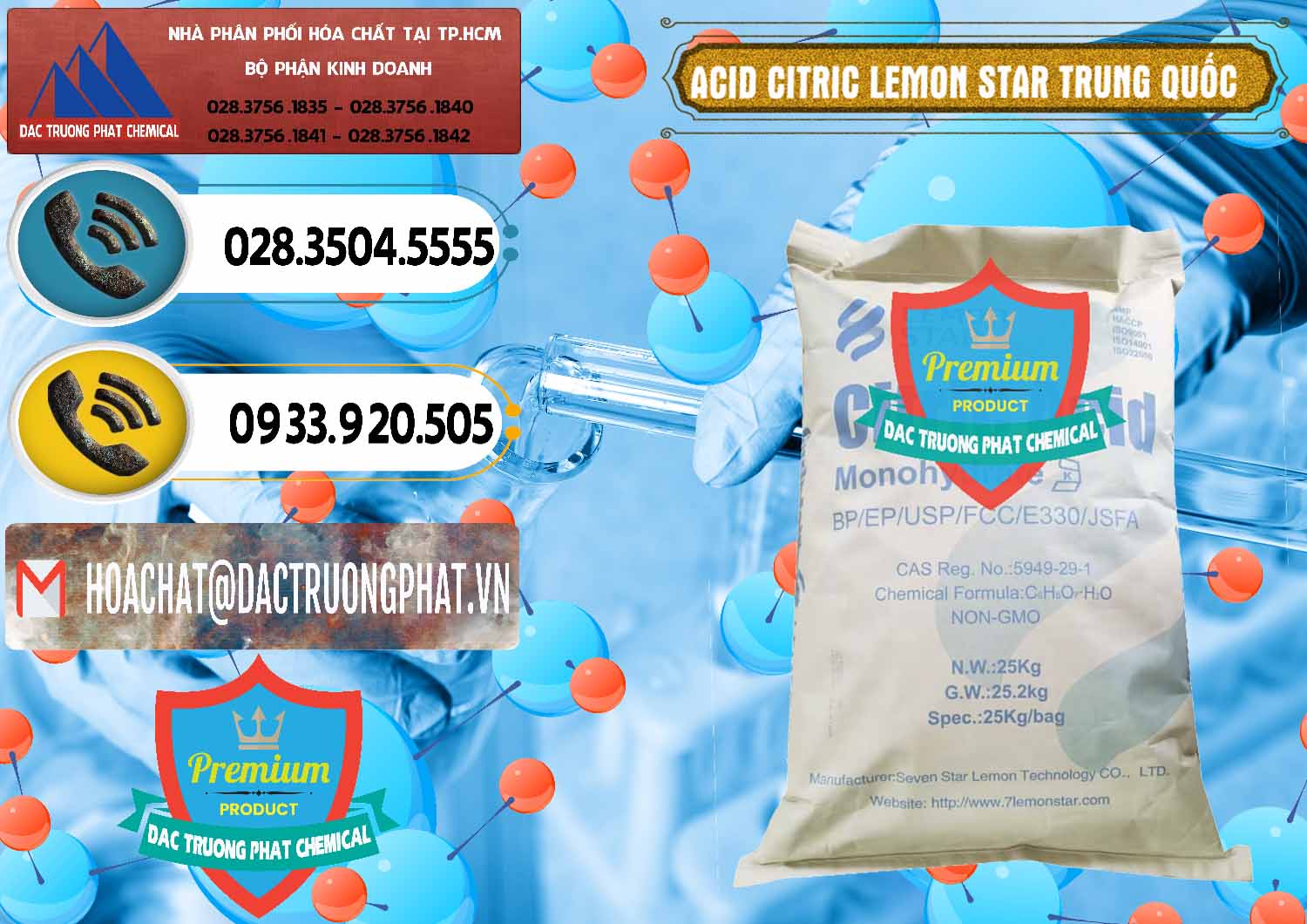 Chuyên bán và cung ứng Acid Citric - Axit Citric BP/EP/USP/FCC/E330 Lemon Star Trung Quốc China - 0286 - Đơn vị chuyên nhập khẩu và phân phối hóa chất tại TP.HCM - hoachatdetnhuom.vn