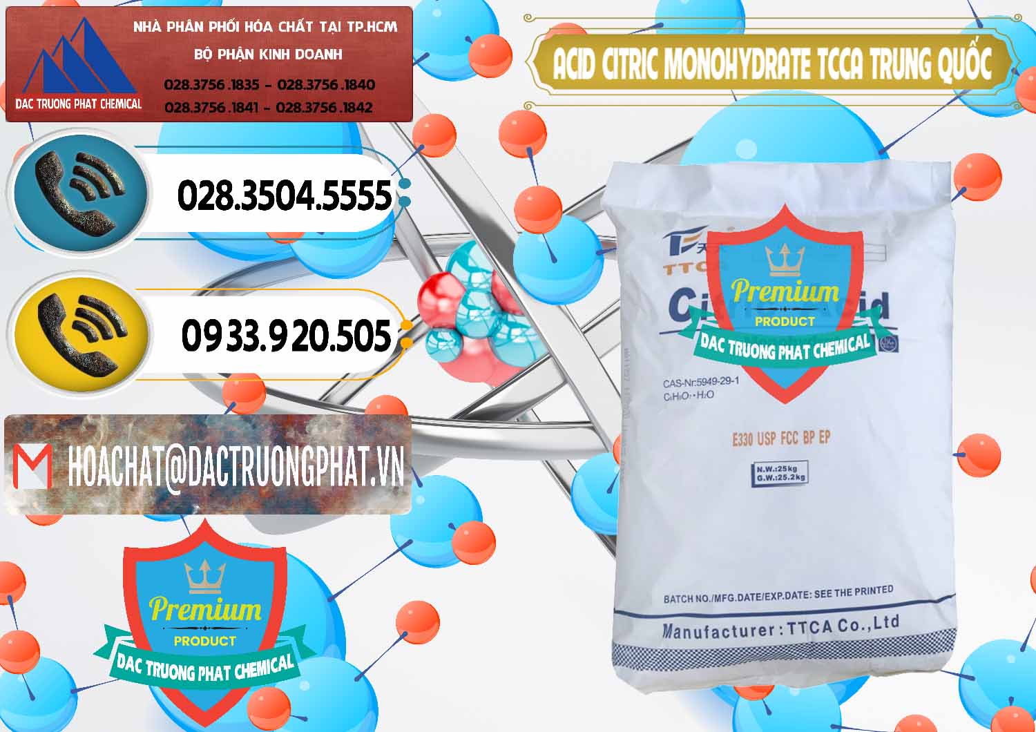 Nhà cung cấp _ bán Acid Citric - Axit Citric Monohydrate TCCA Trung Quốc China - 0441 - Đơn vị chuyên cung cấp & kinh doanh hóa chất tại TP.HCM - hoachatdetnhuom.vn