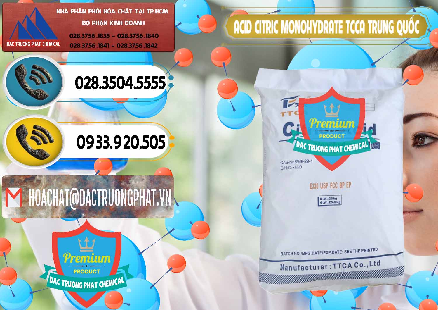 Cty chuyên nhập khẩu - bán Acid Citric - Axit Citric Monohydrate TCCA Trung Quốc China - 0441 - Nơi nhập khẩu ( cung cấp ) hóa chất tại TP.HCM - hoachatdetnhuom.vn