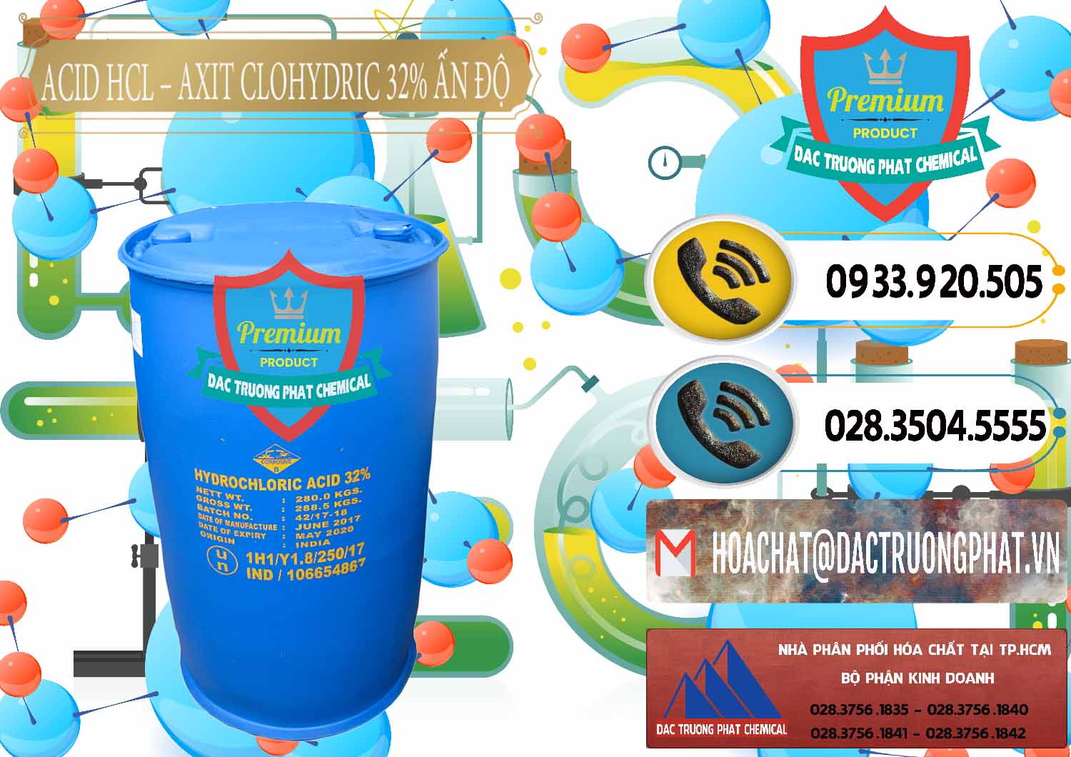 Nhà nhập khẩu ( bán ) Acid HCL - Axit Cohidric 32% - 35% Ấn Độ India - 0010 - Nơi chuyên nhập khẩu _ phân phối hóa chất tại TP.HCM - hoachatdetnhuom.vn