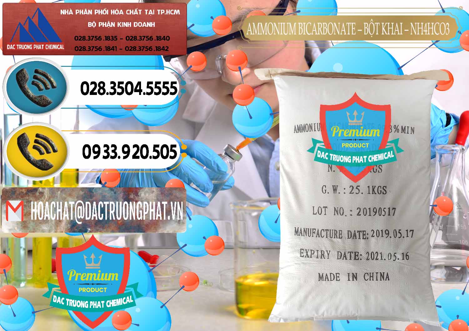 Nơi bán và cung cấp Ammonium Bicarbonate - Bột Khai Food Grade Trung Quốc China - 0018 - Đơn vị chuyên kinh doanh - cung cấp hóa chất tại TP.HCM - hoachatdetnhuom.vn