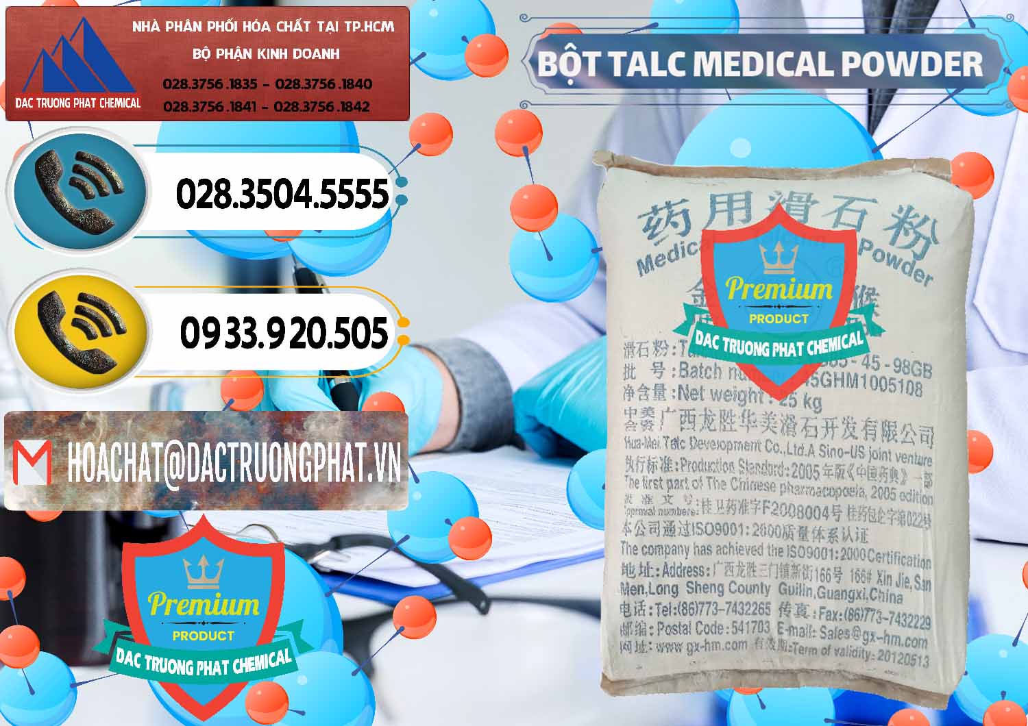 Đơn vị nhập khẩu ( bán ) Bột Talc Medical Powder Trung Quốc China - 0036 - Công ty chuyên phân phối _ nhập khẩu hóa chất tại TP.HCM - hoachatdetnhuom.vn