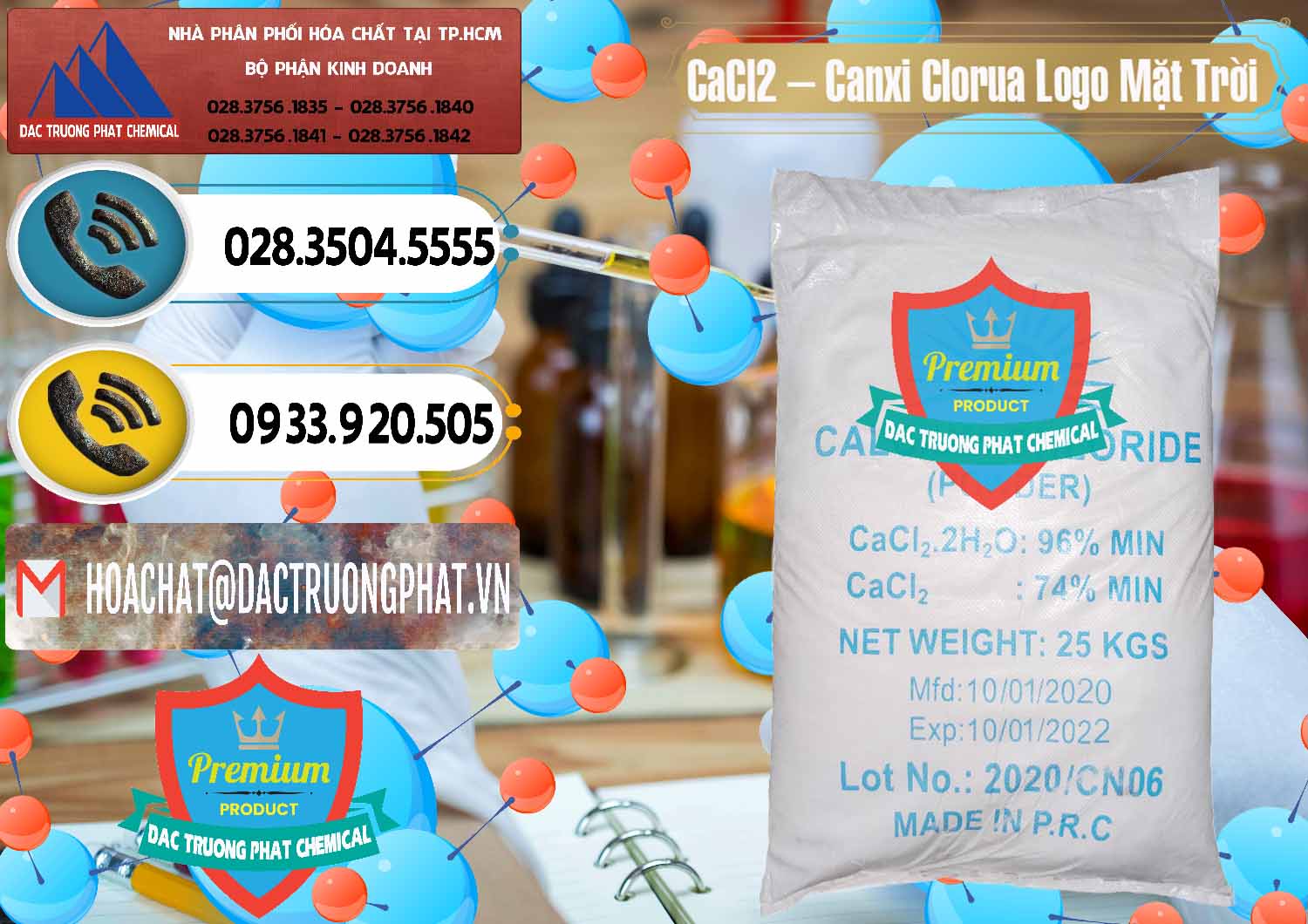 Chuyên cung ứng & bán CaCl2 – Canxi Clorua 96% Logo Mặt Trời Trung Quốc China - 0041 - Nơi nhập khẩu và cung cấp hóa chất tại TP.HCM - hoachatdetnhuom.vn