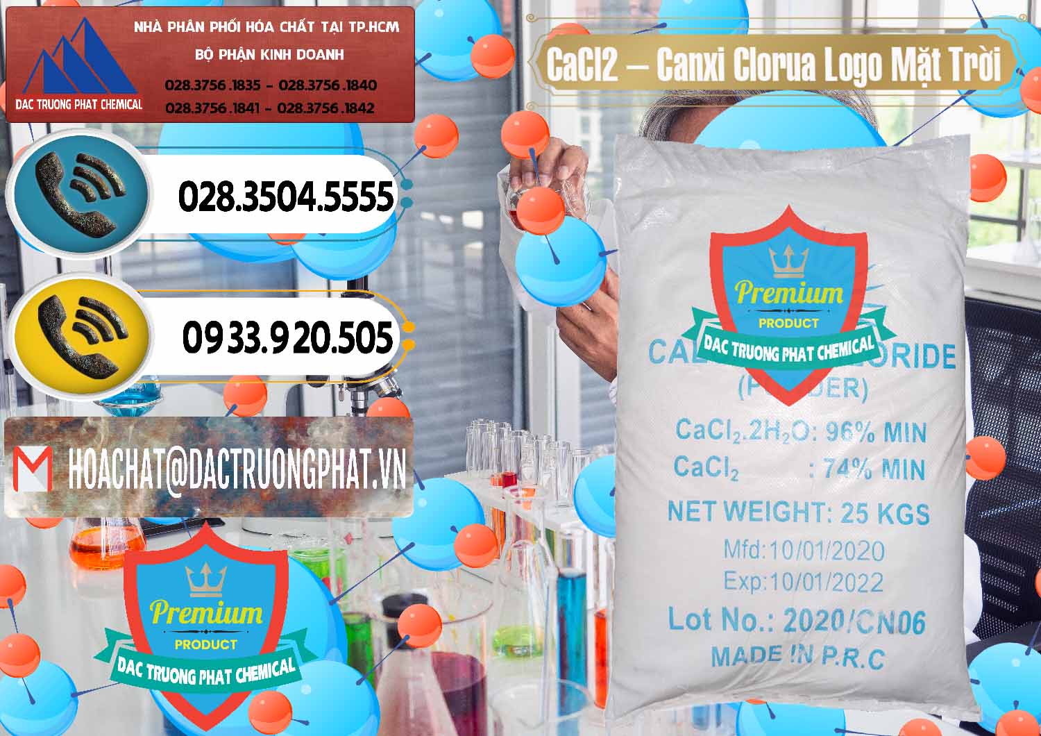Phân phối _ bán CaCl2 – Canxi Clorua 96% Logo Mặt Trời Trung Quốc China - 0041 - Cty nhập khẩu và cung cấp hóa chất tại TP.HCM - hoachatdetnhuom.vn