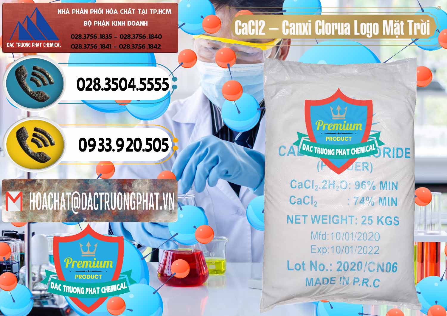 Cty chuyên kinh doanh - bán CaCl2 – Canxi Clorua 96% Logo Mặt Trời Trung Quốc China - 0041 - Cty cung cấp ( bán ) hóa chất tại TP.HCM - hoachatdetnhuom.vn