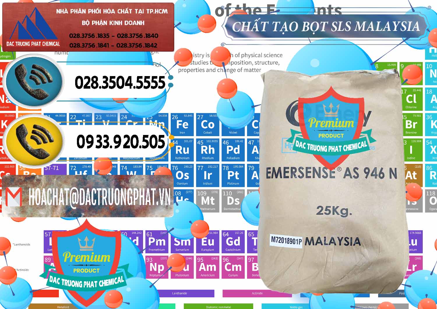 Công ty chuyên kinh doanh & bán Chất Tạo Bọt SLS Emery - Emersense AS 946N Mã Lai Malaysia - 0423 - Nhà cung cấp & nhập khẩu hóa chất tại TP.HCM - hoachatdetnhuom.vn