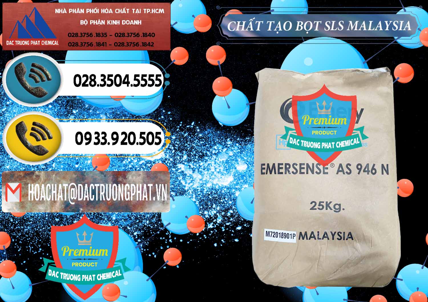 Nhà nhập khẩu - bán Chất Tạo Bọt SLS Emery - Emersense AS 946N Mã Lai Malaysia - 0423 - Chuyên bán _ cung cấp hóa chất tại TP.HCM - hoachatdetnhuom.vn