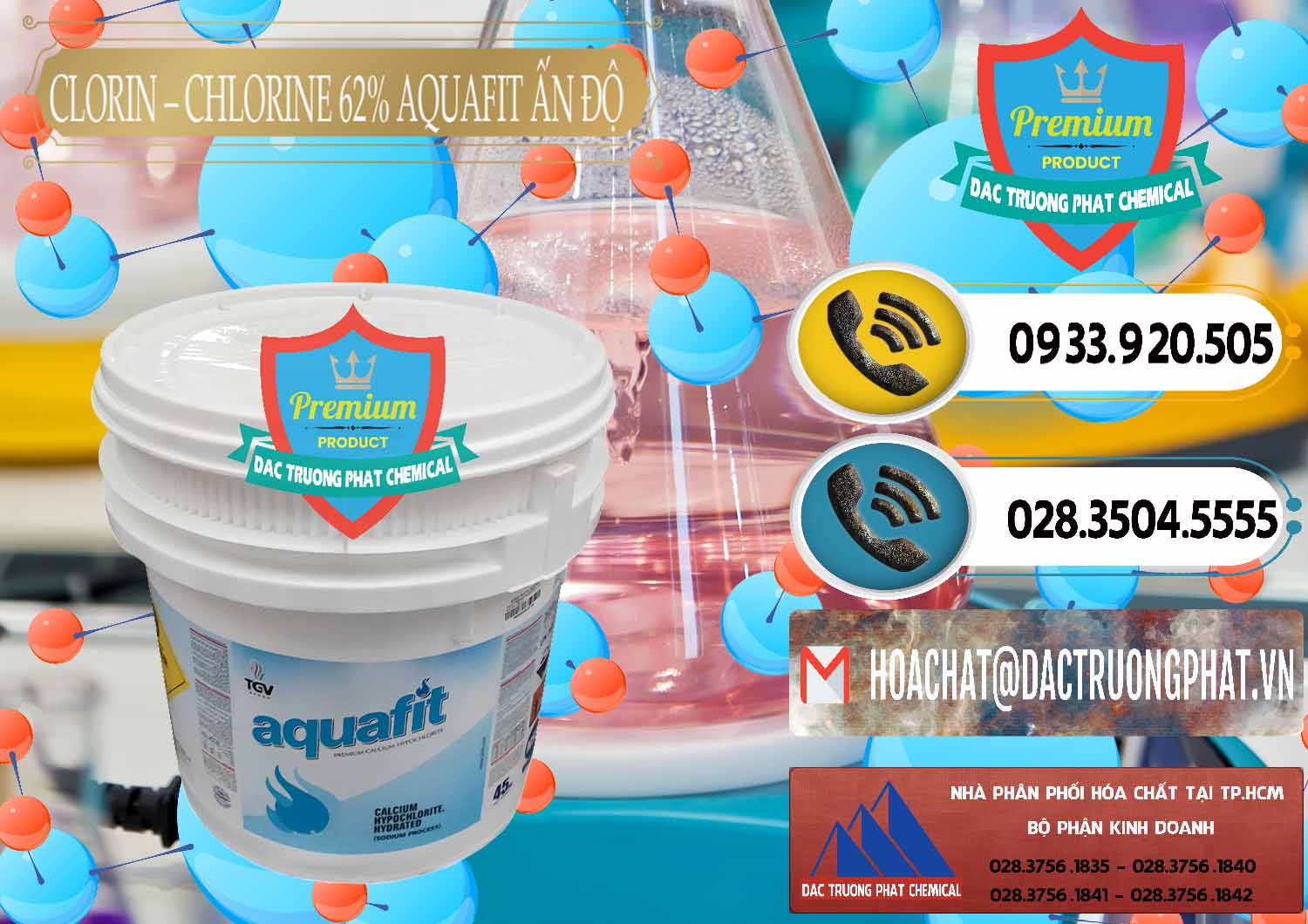 Nơi phân phối & bán Clorin - Chlorine 62% Aquafit Thùng Lùn Ấn Độ India - 0057 - Đơn vị cung cấp và bán hóa chất tại TP.HCM - hoachatdetnhuom.vn