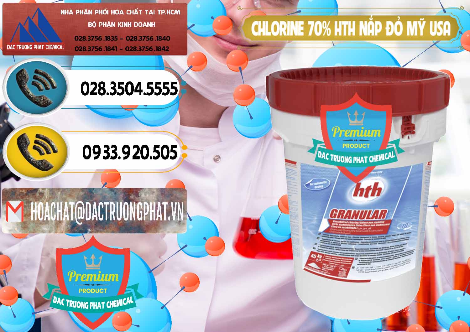 Công ty nhập khẩu và bán Clorin – Chlorine 70% HTH Nắp Đỏ Mỹ Usa - 0244 - Nơi phân phối _ cung ứng hóa chất tại TP.HCM - hoachatdetnhuom.vn