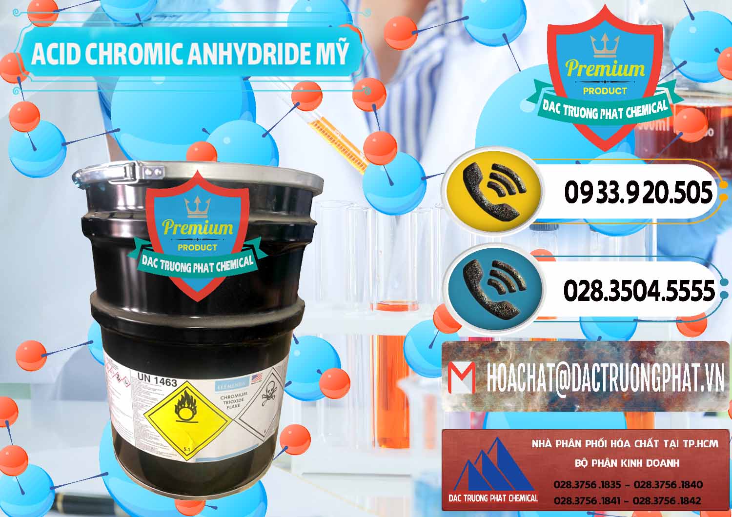 Cty chuyên nhập khẩu ( bán ) Acid Chromic Anhydride - Cromic CRO3 USA Mỹ - 0364 - Cty phân phối - cung cấp hóa chất tại TP.HCM - hoachatdetnhuom.vn