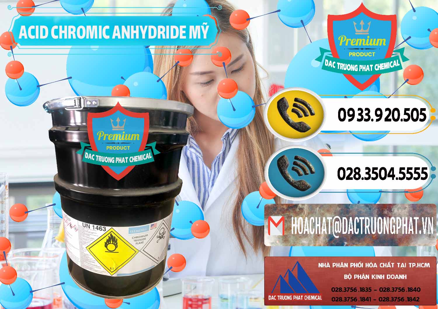 Đơn vị nhập khẩu và bán Acid Chromic Anhydride - Cromic CRO3 USA Mỹ - 0364 - Đơn vị kinh doanh ( phân phối ) hóa chất tại TP.HCM - hoachatdetnhuom.vn