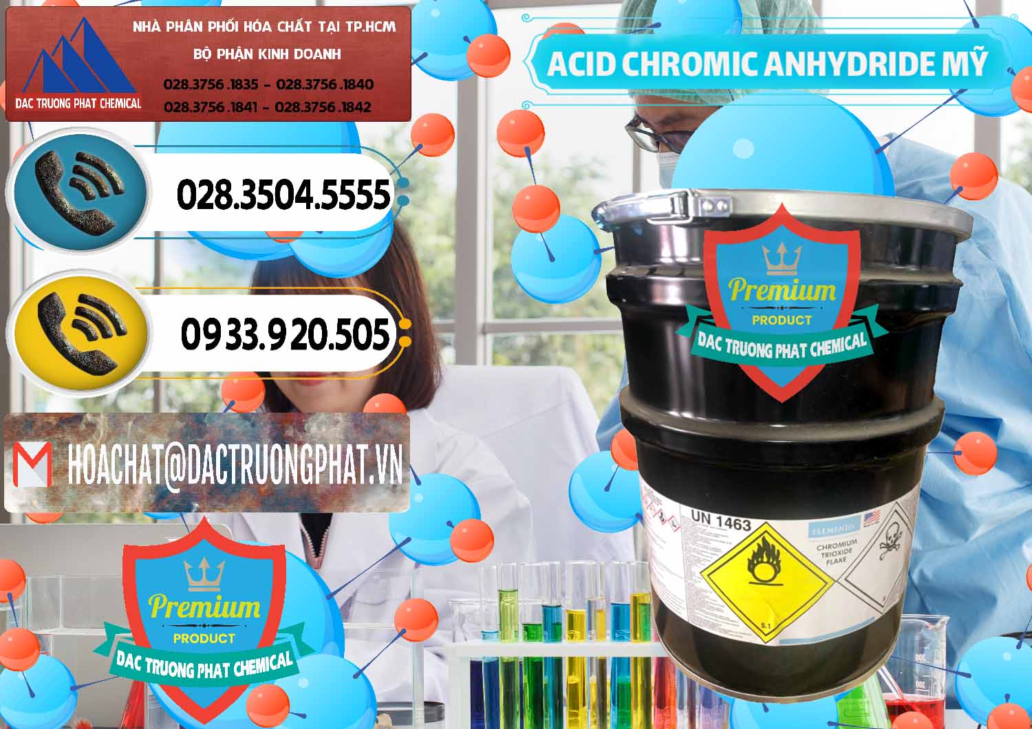 Chuyên phân phối ( bán ) Acid Chromic Anhydride - Cromic CRO3 USA Mỹ - 0364 - Nơi nhập khẩu và cung cấp hóa chất tại TP.HCM - hoachatdetnhuom.vn