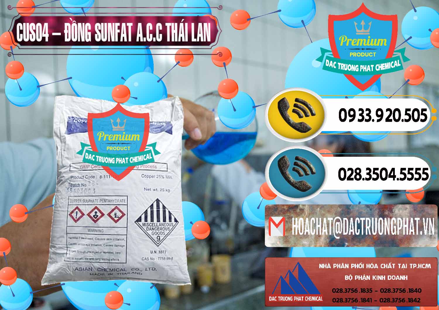 Nơi bán và cung cấp CuSO4 – Đồng Sunfat A.C.C Thái Lan - 0249 - Đơn vị chuyên cung cấp ( kinh doanh ) hóa chất tại TP.HCM - hoachatdetnhuom.vn