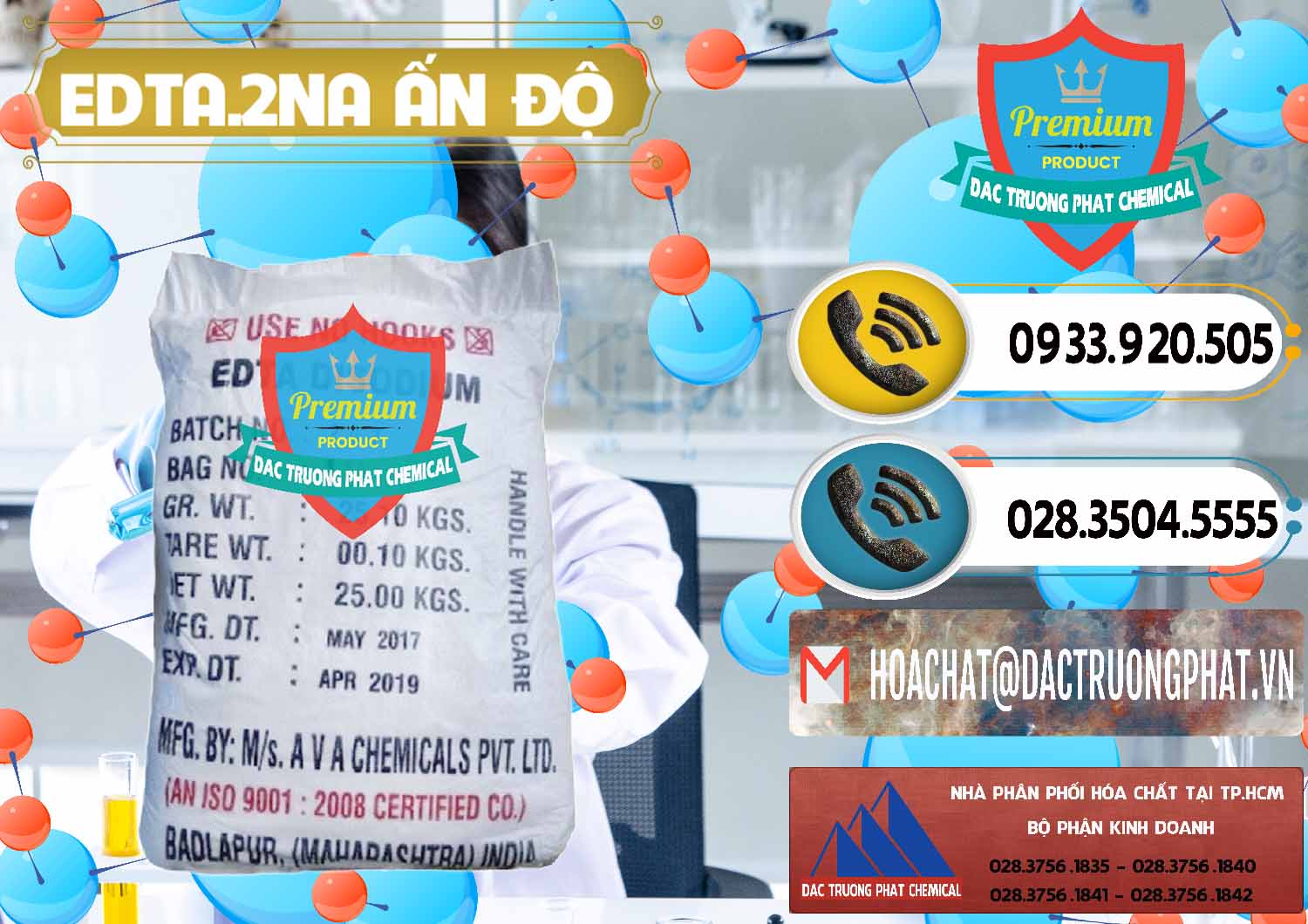 Địa chỉ chuyên bán » phân phối hóa chất Muối Ethylenediaminetetracetic Acid × Edta Na2 Ấn Độ India Đơn vị bán và cung ứng EDTA.2NA - Ethylendiamin Tetraacetic Ấn Độ India - 0416 - Nhà cung cấp ( nhập khẩu ) hóa chất tại TP.HCM - hoachatdetnhuom.vn