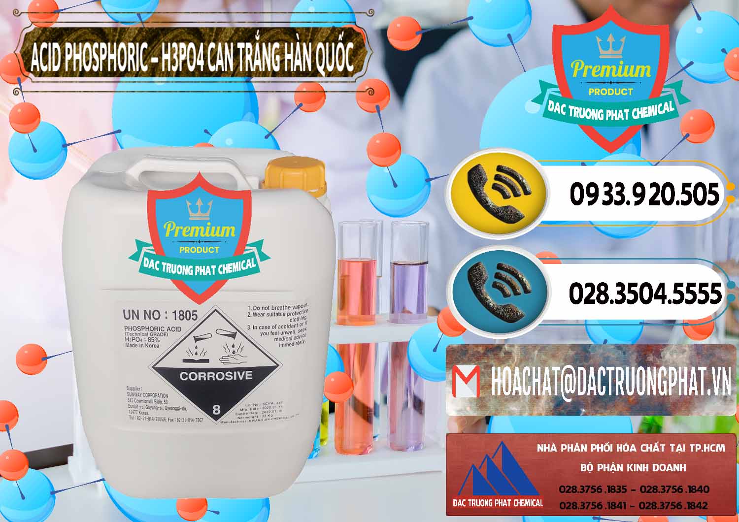 Đơn vị bán - cung ứng Acid Phosphoric - Axit Phosphoric H3PO4 Can Trắng Hàn Quốc Korea - 0017 - Nơi chuyên cung cấp ( nhập khẩu ) hóa chất tại TP.HCM - hoachatdetnhuom.vn