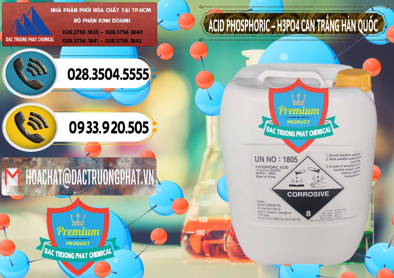 Cung ứng ( bán ) Acid Phosphoric - Axit Phosphoric H3PO4 Can Trắng Hàn Quốc Korea - 0017 - Cty cung cấp & nhập khẩu hóa chất tại TP.HCM - hoachatdetnhuom.vn