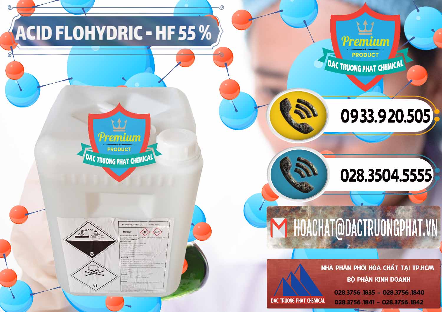 Cty bán - phân phối Axit HF - Acid HF 55% Can Trắng Trung Quốc China - 0079 - Chuyên phân phối ( cung ứng ) hóa chất tại TP.HCM - hoachatdetnhuom.vn
