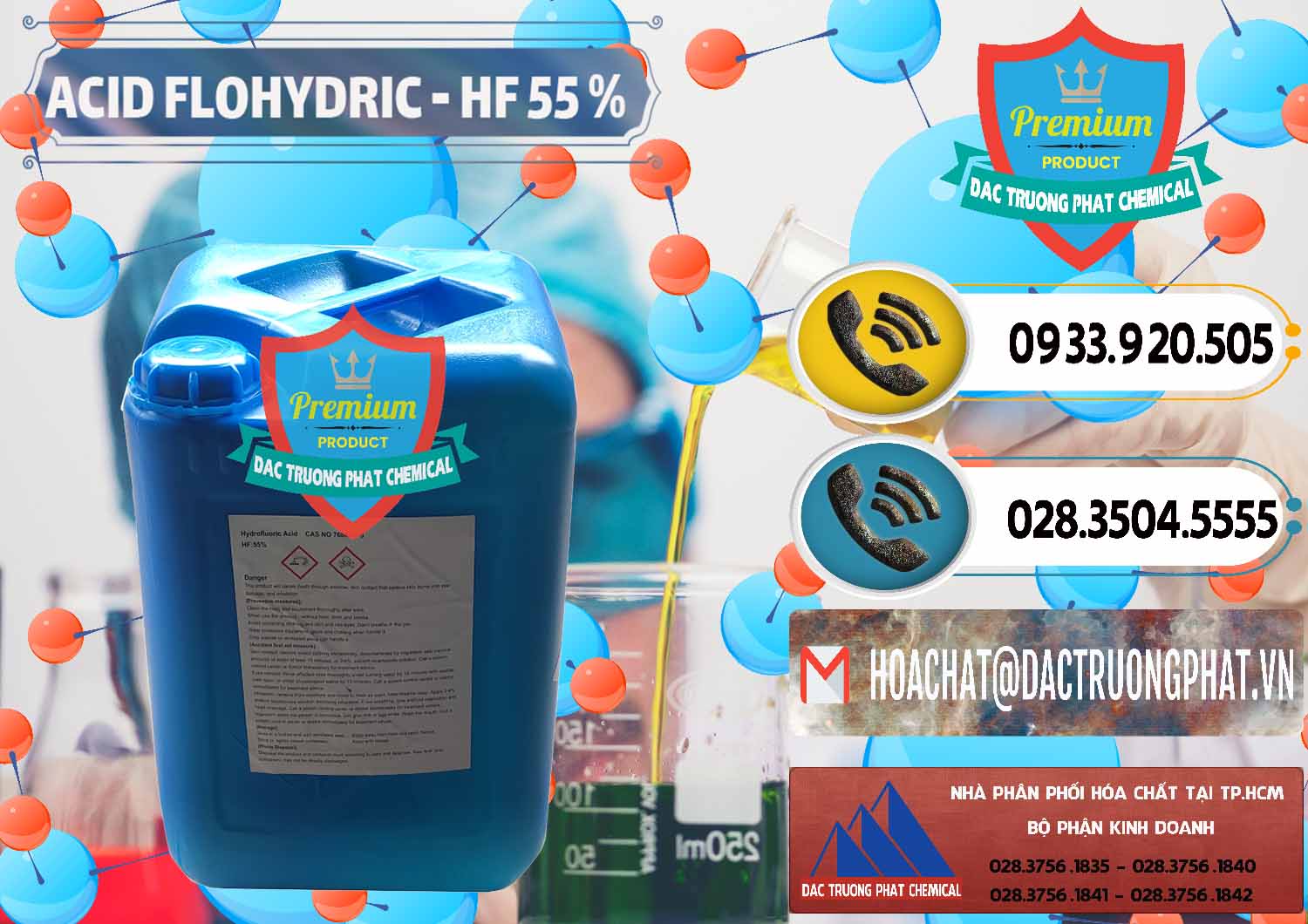 Chuyên cung cấp & bán Axit HF - Acid HF 55% Can Xanh Trung Quốc China - 0080 - Đơn vị chuyên phân phối & bán hóa chất tại TP.HCM - hoachatdetnhuom.vn