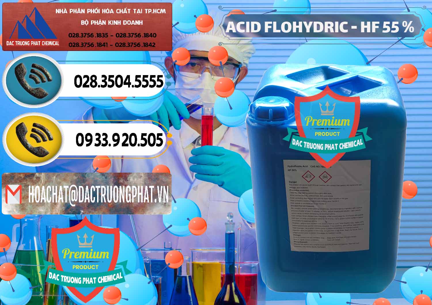 Cung ứng _ bán Axit HF - Acid HF 55% Can Xanh Trung Quốc China - 0080 - Đơn vị chuyên bán _ phân phối hóa chất tại TP.HCM - hoachatdetnhuom.vn