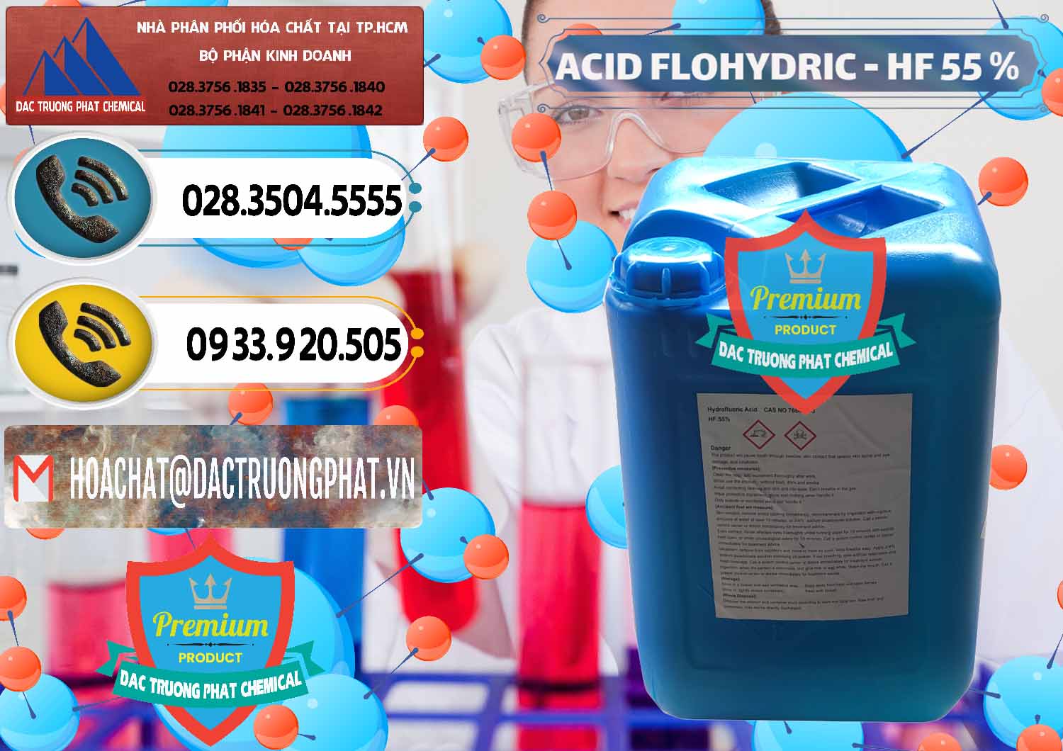 Nhà cung cấp & bán Axit HF - Acid HF 55% Can Xanh Trung Quốc China - 0080 - Chuyên cung cấp _ phân phối hóa chất tại TP.HCM - hoachatdetnhuom.vn
