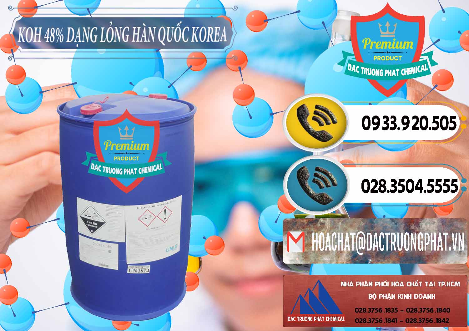 Cty chuyên phân phối ( bán ) KOH Dạng Nước – Potassium Hydroxide Lỏng 48% Hàn Quốc Korea - 0293 - Đơn vị chuyên bán _ phân phối hóa chất tại TP.HCM - hoachatdetnhuom.vn