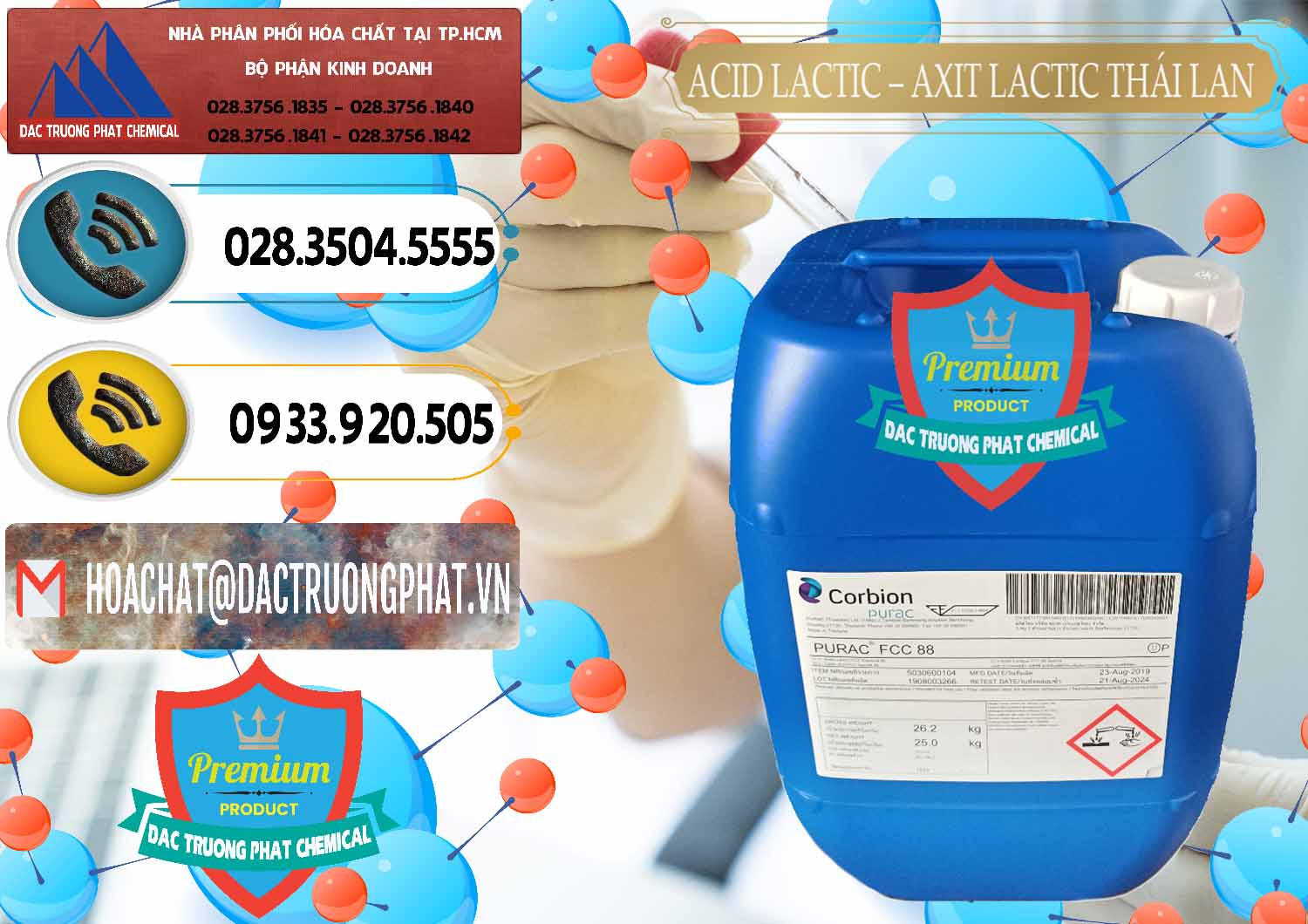 Công ty bán _ phân phối Acid Lactic – Axit Lactic Thái Lan Purac FCC 88 - 0012 - Cty chuyên phân phối - nhập khẩu hóa chất tại TP.HCM - hoachatdetnhuom.vn