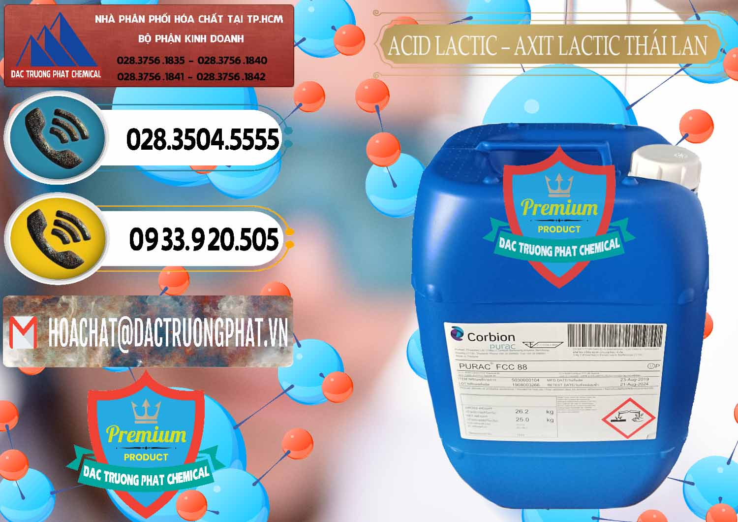 Công ty cung ứng & bán Acid Lactic – Axit Lactic Thái Lan Purac FCC 88 - 0012 - Đơn vị bán ( cung cấp ) hóa chất tại TP.HCM - hoachatdetnhuom.vn