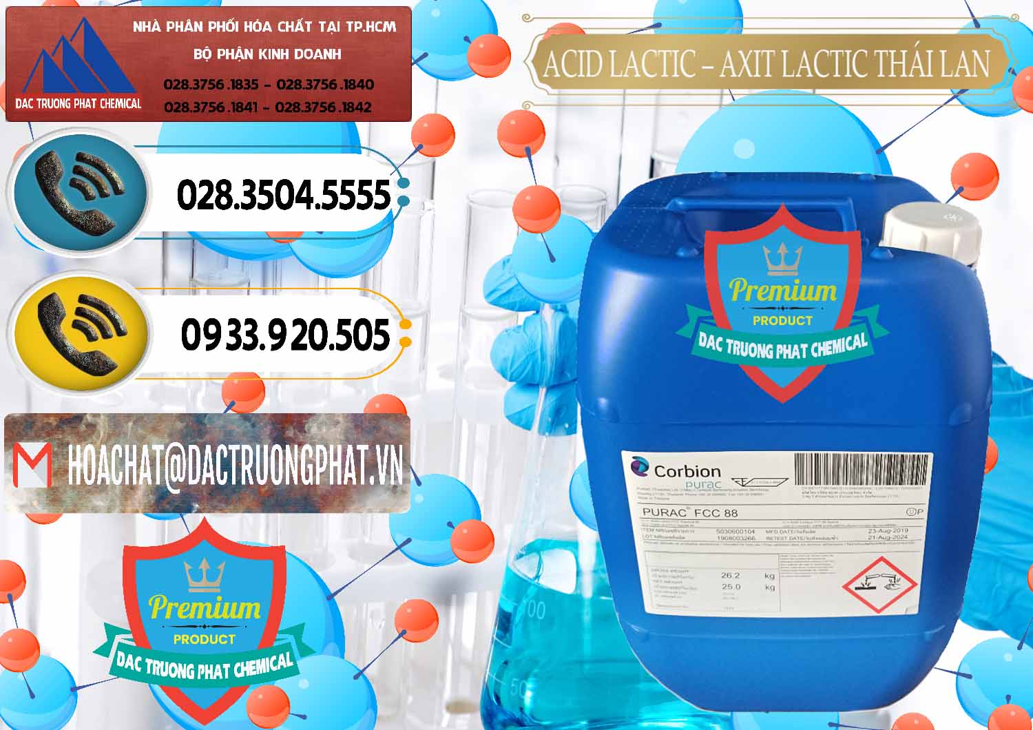 Đơn vị nhập khẩu - bán Acid Lactic – Axit Lactic Thái Lan Purac FCC 88 - 0012 - Công ty cung cấp và bán hóa chất tại TP.HCM - hoachatdetnhuom.vn