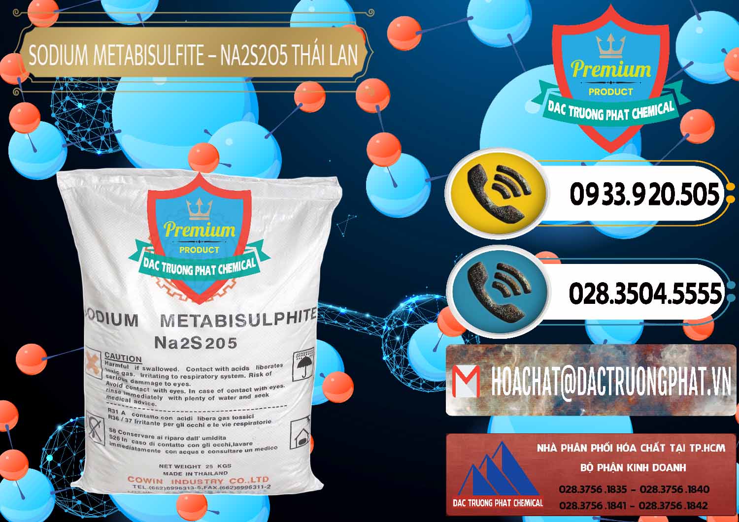 Cty phân phối - bán Sodium Metabisulfite - NA2S2O5 Thái Lan Cowin - 0145 - Nơi phân phối và kinh doanh hóa chất tại TP.HCM - hoachatdetnhuom.vn