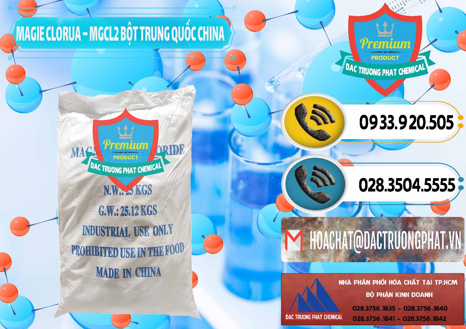 Chuyên cung cấp và bán Magie Clorua – MGCL2 96% Dạng Bột Bao Chữ Xanh Trung Quốc China - 0207 - Công ty chuyên nhập khẩu ( cung cấp ) hóa chất tại TP.HCM - hoachatdetnhuom.vn
