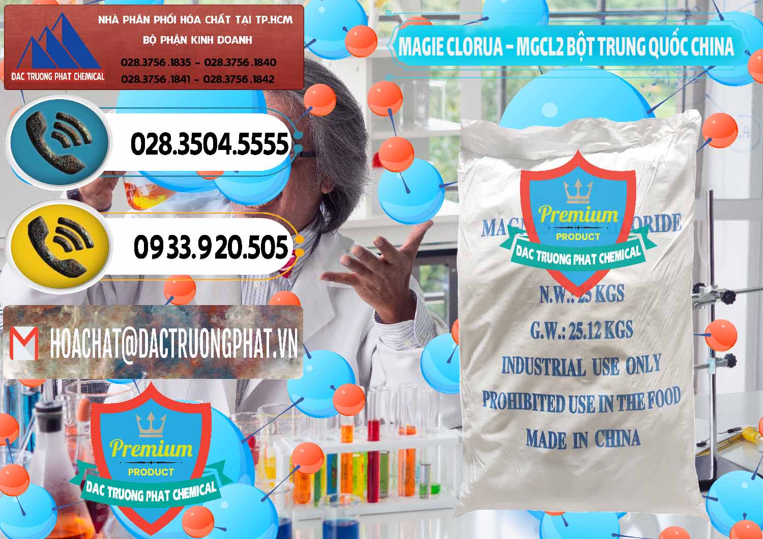 Nơi bán Magie Clorua – MGCL2 96% Dạng Bột Bao Chữ Xanh Trung Quốc China - 0207 - Cty cung cấp - phân phối hóa chất tại TP.HCM - hoachatdetnhuom.vn