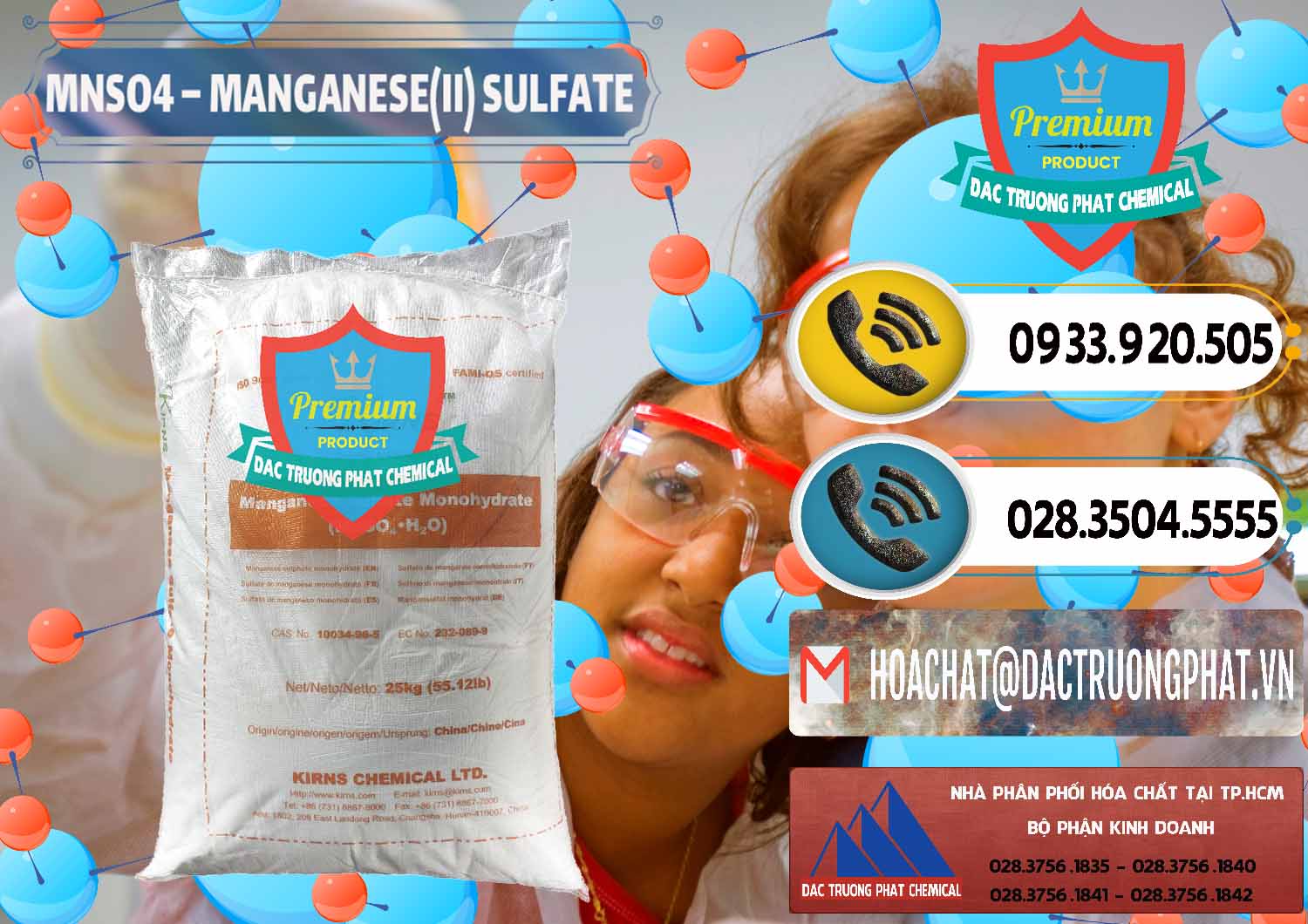 Cty phân phối \ bán MnSO4 - Mangan Sunfat Powder Monohydrate Kirns Trung Quốc China tại Bình Phước Cty phân phối - bán MNSO4 – Manganese (II) Sulfate Kirns Trung Quốc China - 0095 - Cty phân phối và nhập khẩu hóa chất tại TP.HCM - hoachatdetnhuom.vn