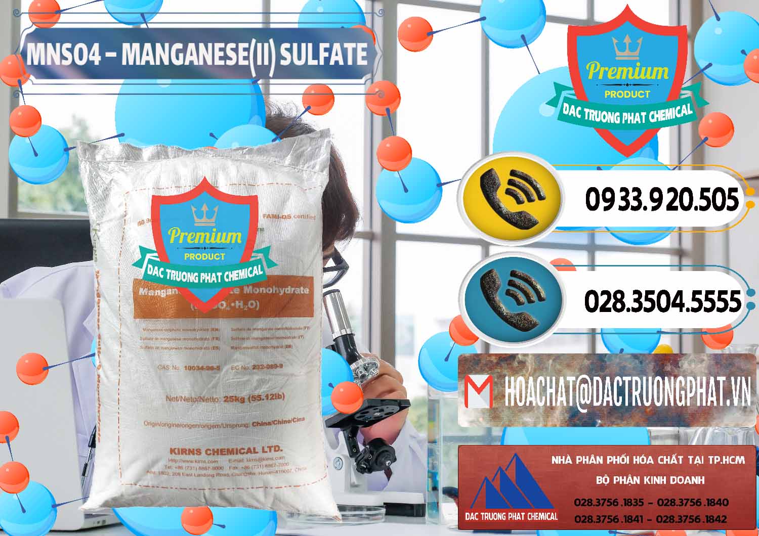 Bán | cung cấp Sulphate Mangan (II) Powder | Mangan Sulfate Monohydrate Kirns Trung Quốc China Nơi chuyên nhập khẩu ( bán ) MNSO4 – Manganese (II) Sulfate Kirns Trung Quốc China - 0095 - Chuyên cung cấp và bán hóa chất tại TP.HCM - hoachatdetnhuom.vn