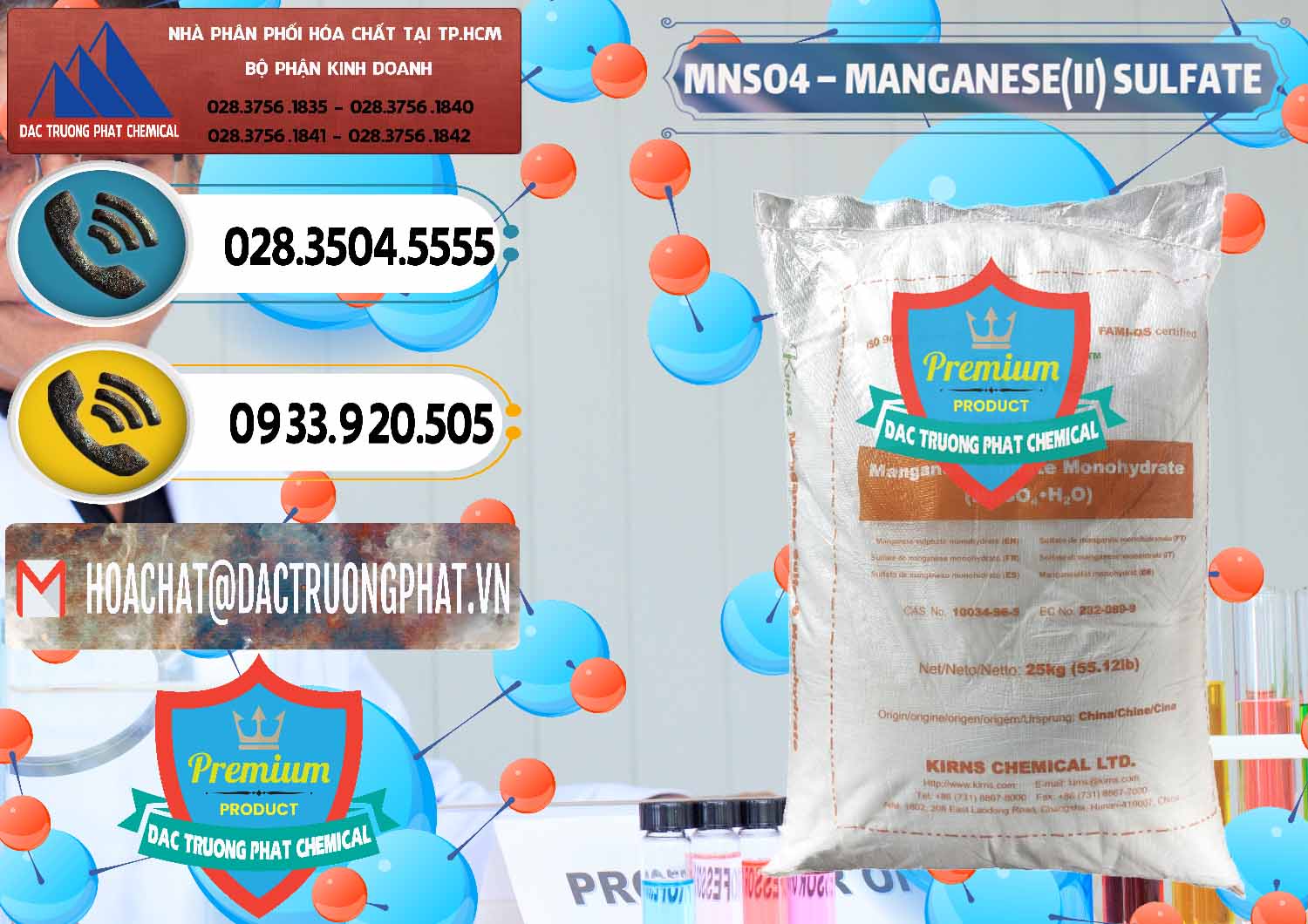 Cty phân phối \ bán MnSO4 - Mangan Sunfat Powder Monohydrate Kirns Trung Quốc China tại Bình Phước Nơi chuyên nhập khẩu & bán MNSO4 – Manganese (II) Sulfate Kirns Trung Quốc China - 0095 - Công ty phân phối - nhập khẩu hóa chất tại TP.HCM - hoachatdetnhuom.vn