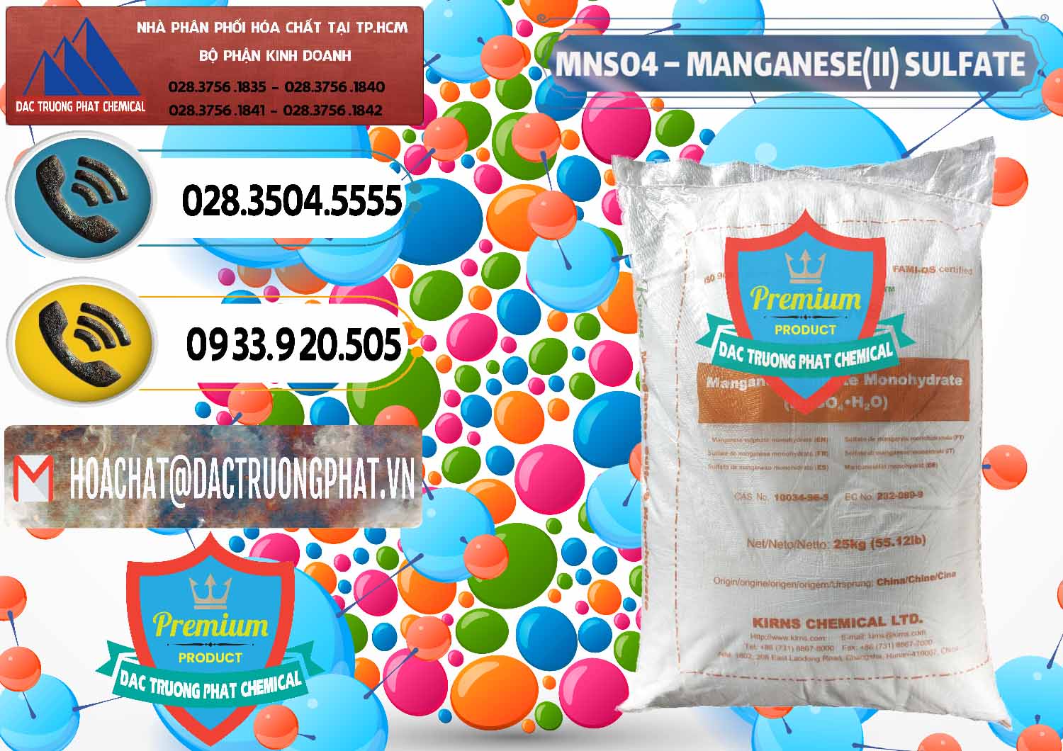 Đơn vị chuyên bán và phân phối MNSO4 – Manganese (II) Sulfate Kirns Trung Quốc China - 0095 - Công ty bán ( phân phối ) hóa chất tại TP.HCM - hoachatdetnhuom.vn