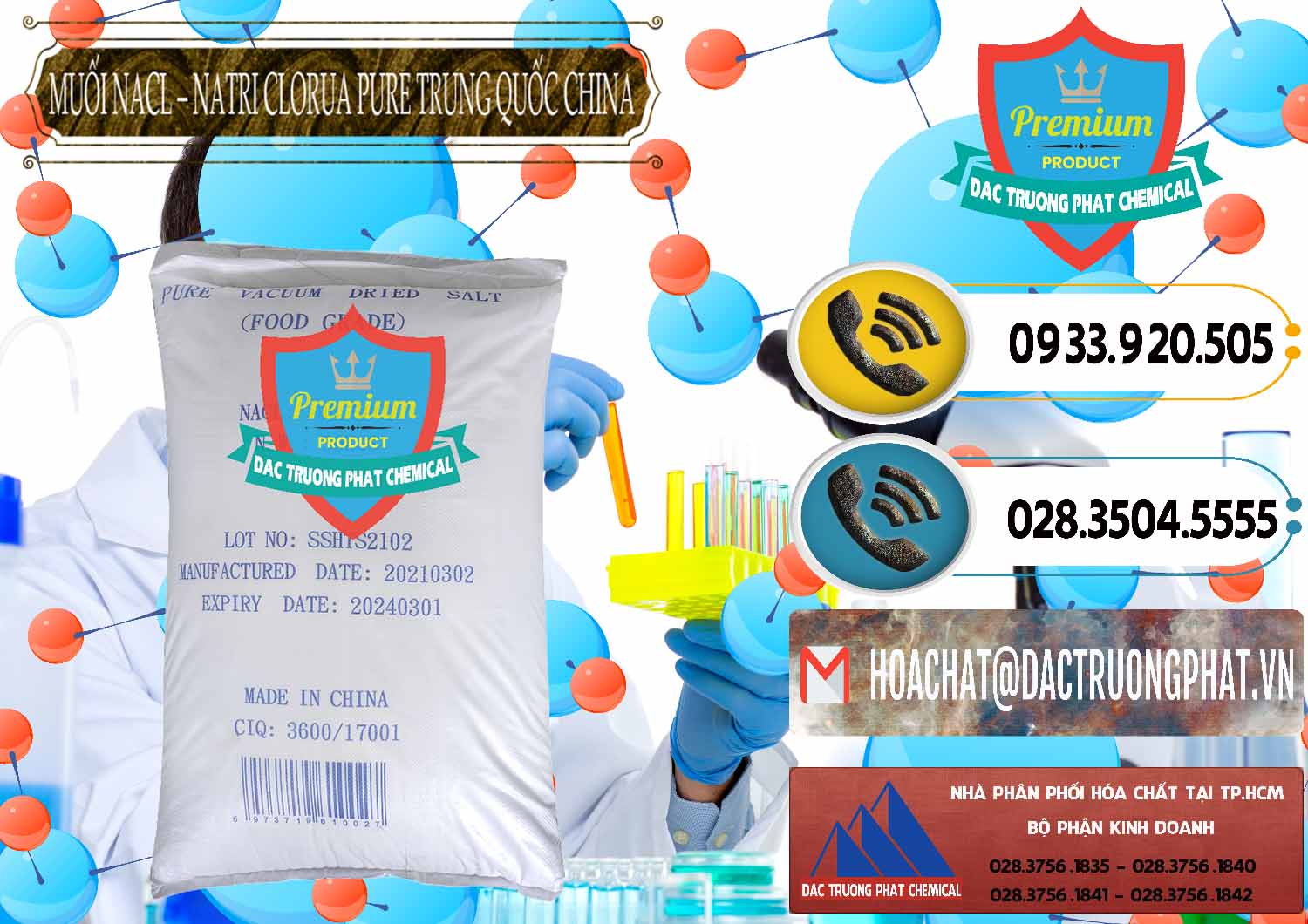 Cung cấp và bán Muối NaCL – Sodium Chloride Pure Trung Quốc China - 0230 - Kinh doanh - phân phối hóa chất tại TP.HCM - hoachatdetnhuom.vn