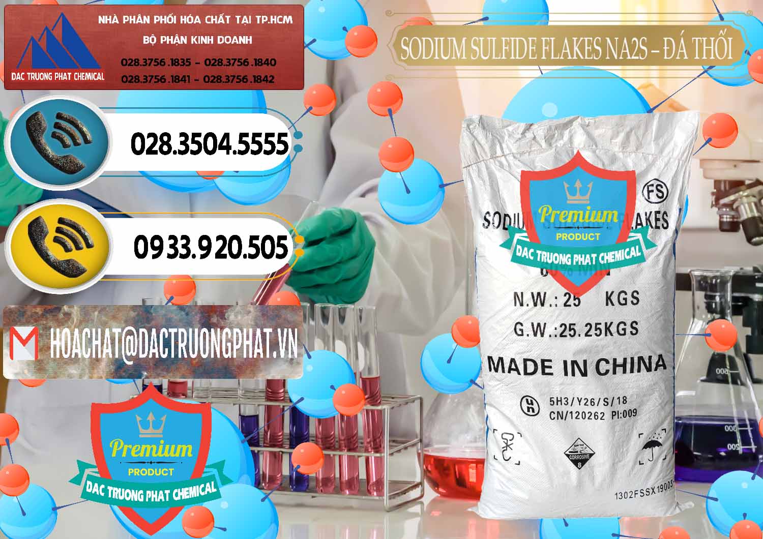 Cty kinh doanh _ bán Sodium Sulfide Flakes NA2S – Đá Thối Đỏ Trung Quốc China - 0150 - Phân phối và bán hóa chất tại TP.HCM - hoachatdetnhuom.vn