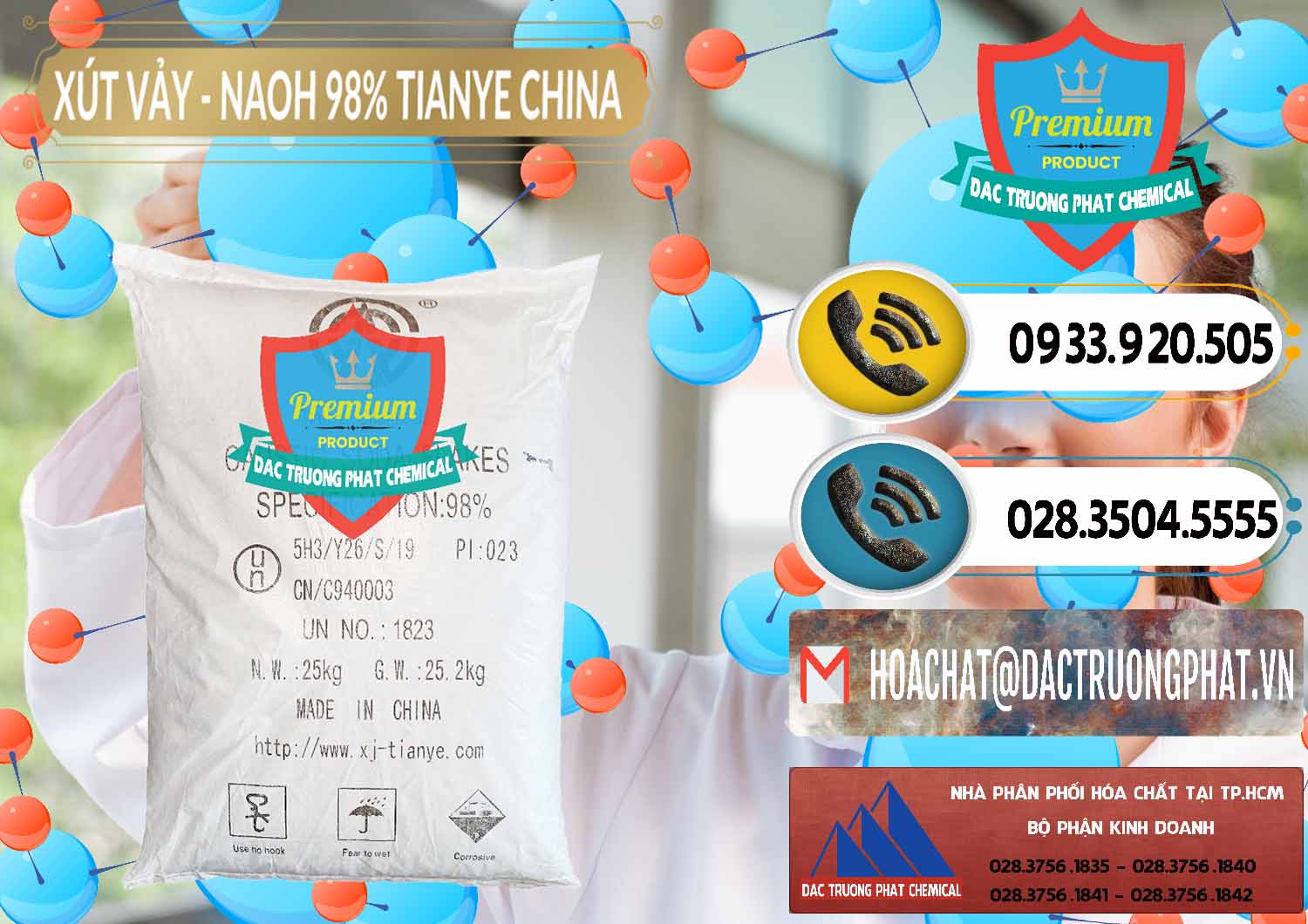 Cty cung cấp _ bán Xút Vảy - NaOH Vảy 98% Tianye Trung Quốc China - 0177 - Nhà nhập khẩu - phân phối hóa chất tại TP.HCM - hoachatdetnhuom.vn