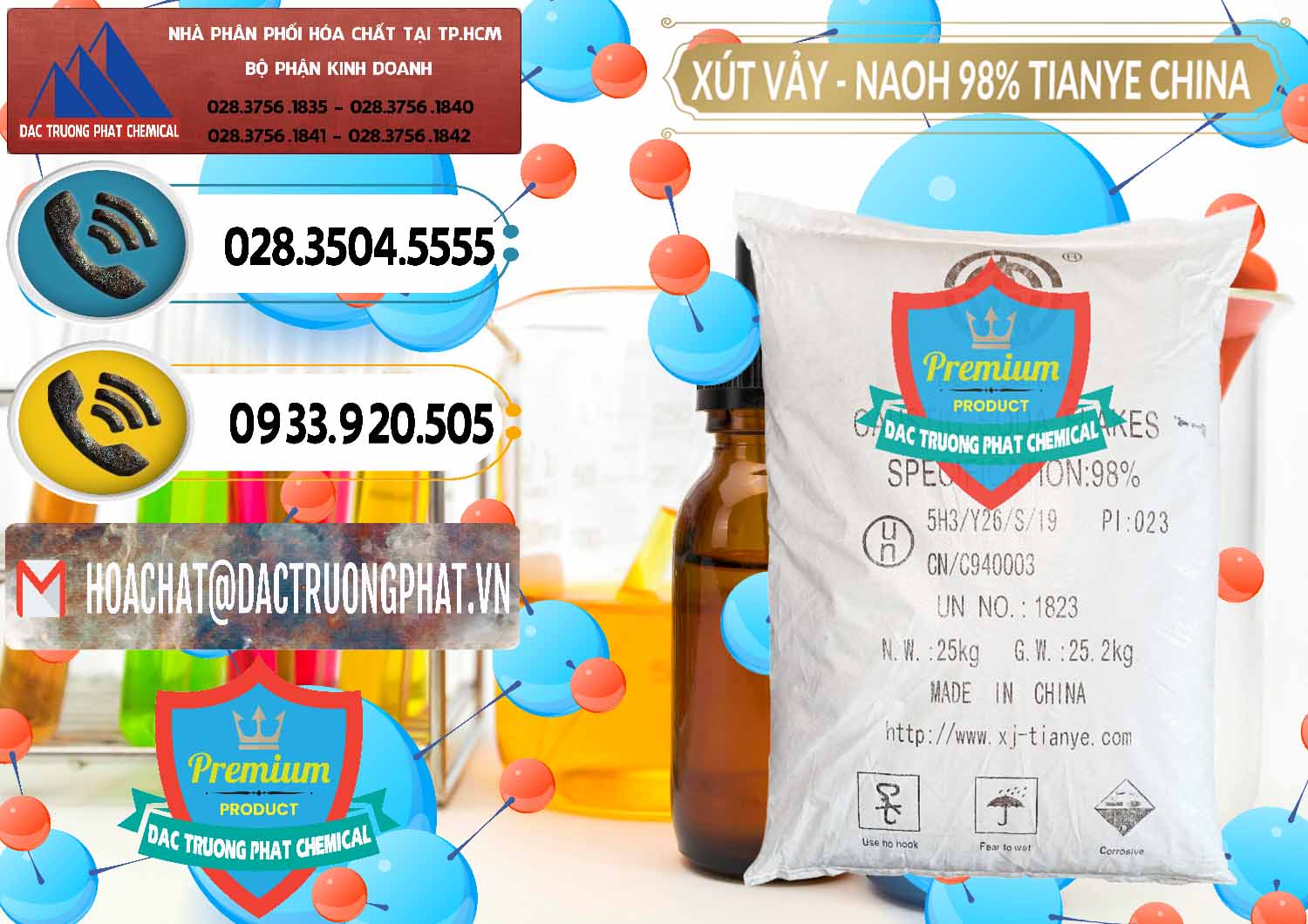 Đơn vị chuyên nhập khẩu - bán Xút Vảy - NaOH Vảy 98% Tianye Trung Quốc China - 0177 - Cty cung cấp và phân phối hóa chất tại TP.HCM - hoachatdetnhuom.vn