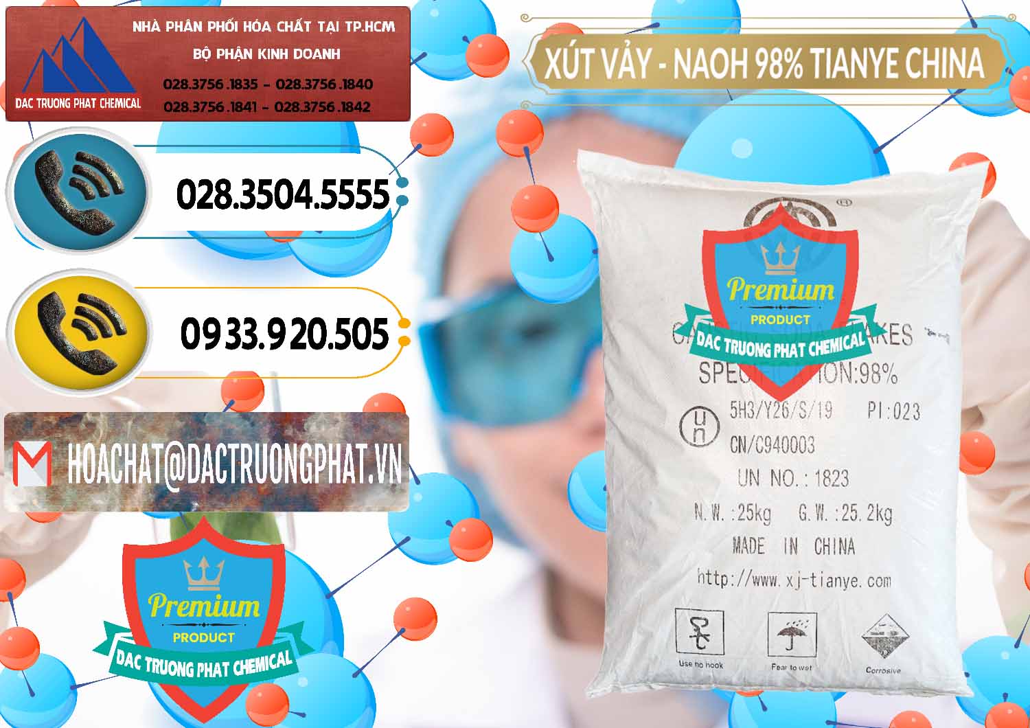 Chuyên kinh doanh - bán Xút Vảy - NaOH Vảy 98% Tianye Trung Quốc China - 0177 - Nơi chuyên bán ( cung cấp ) hóa chất tại TP.HCM - hoachatdetnhuom.vn
