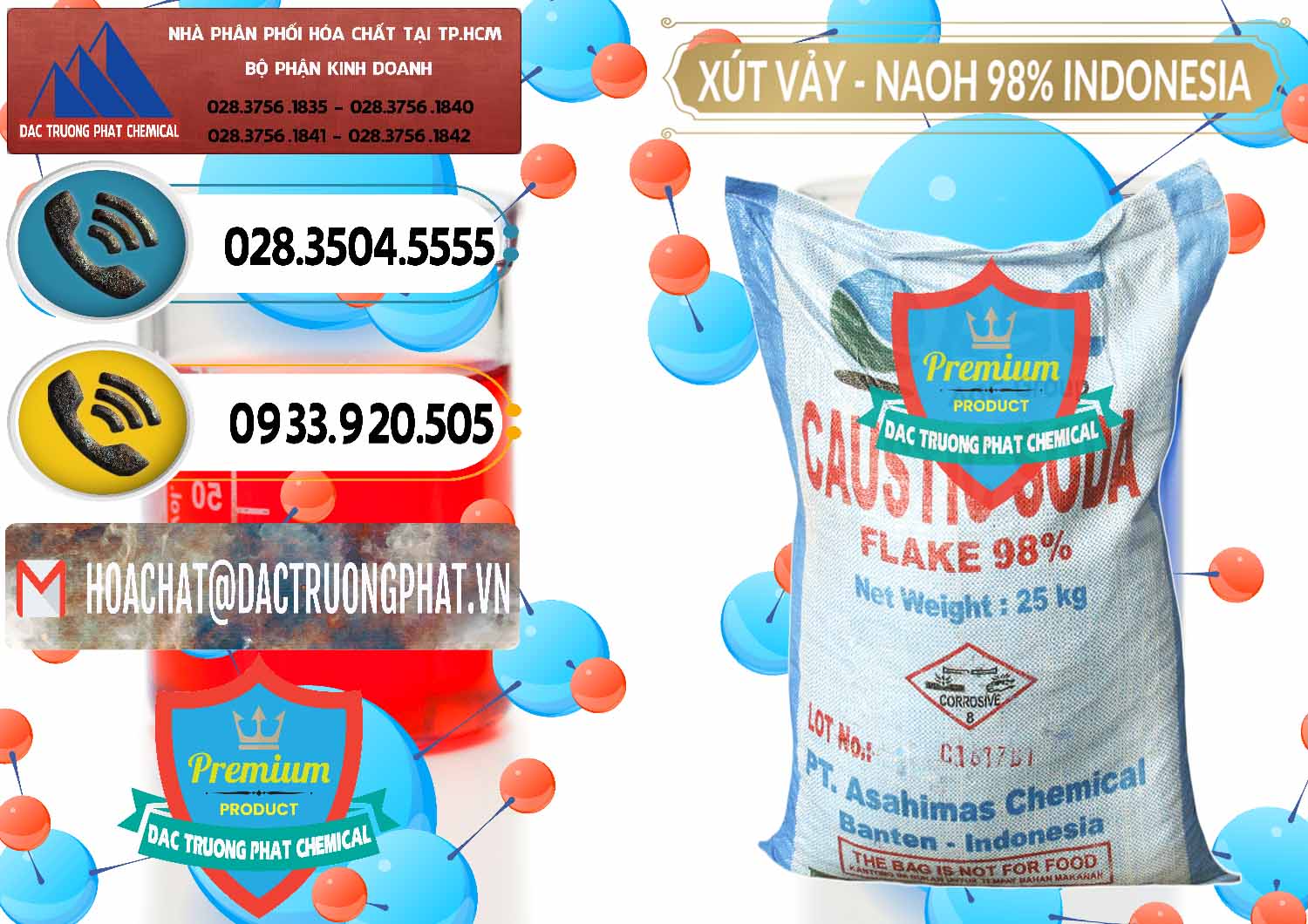 Nhập khẩu ( bán ) Xút Vảy - NaOH Vảy 98% ASC Indonesia - 0172 - Công ty chuyên phân phối và nhập khẩu hóa chất tại TP.HCM - hoachatdetnhuom.vn
