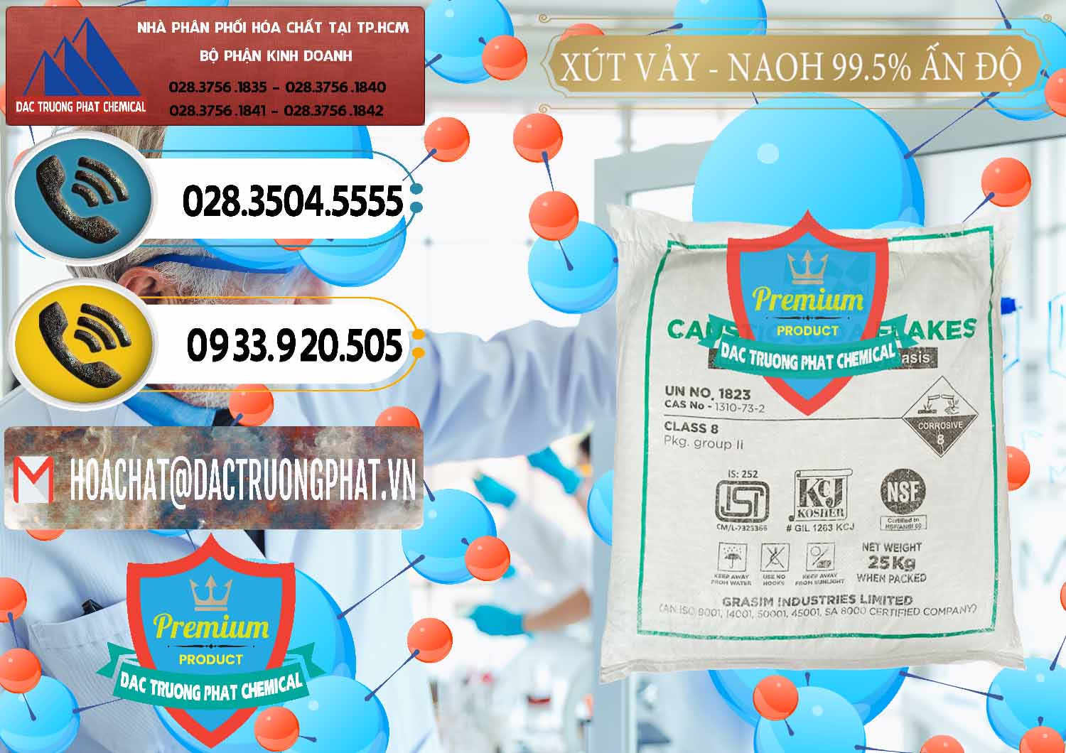 Đơn vị bán & phân phối Xút Vảy - NaOH Vảy 99.5% Aditya Birla Grasim Ấn Độ India - 0170 - Cty bán & phân phối hóa chất tại TP.HCM - hoachatdetnhuom.vn