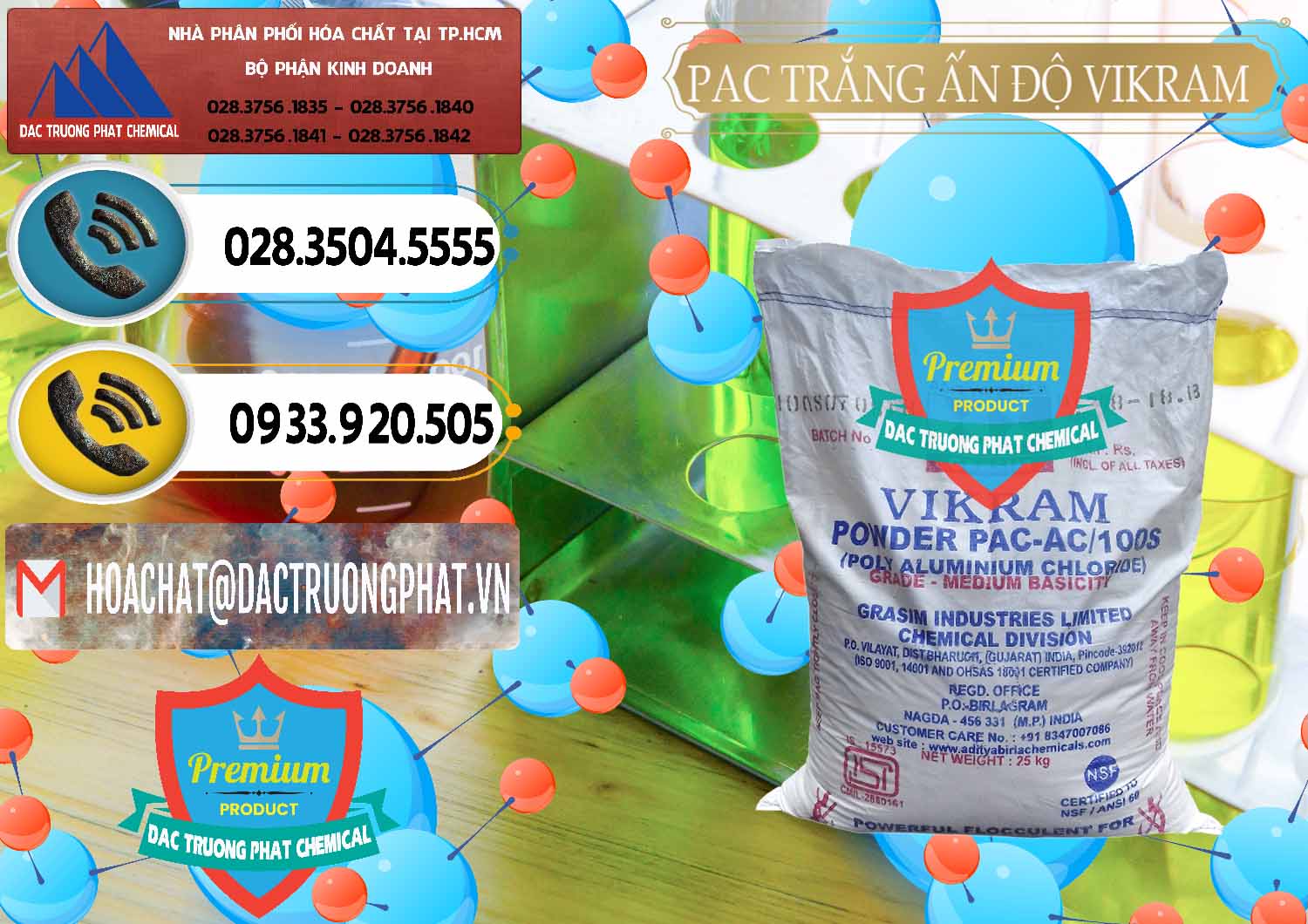 Cty bán - phân phối PAC - Polyaluminium Chloride Ấn Độ India Vikram - 0120 - Nhập khẩu - cung cấp hóa chất tại TP.HCM - hoachatdetnhuom.vn